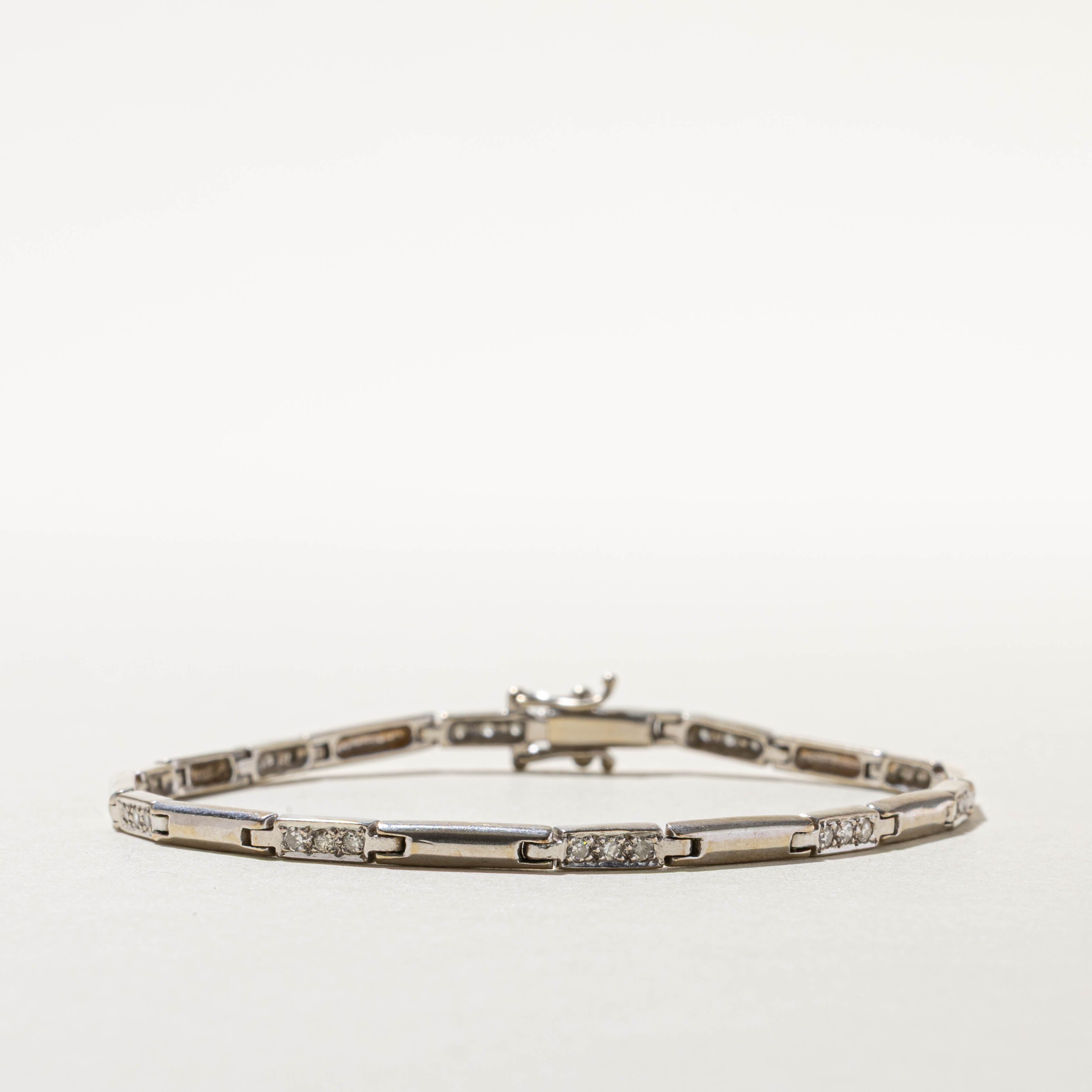 18k Three Stone Channel Set Diamond Bracelet | 0.36ctw | 7.5"