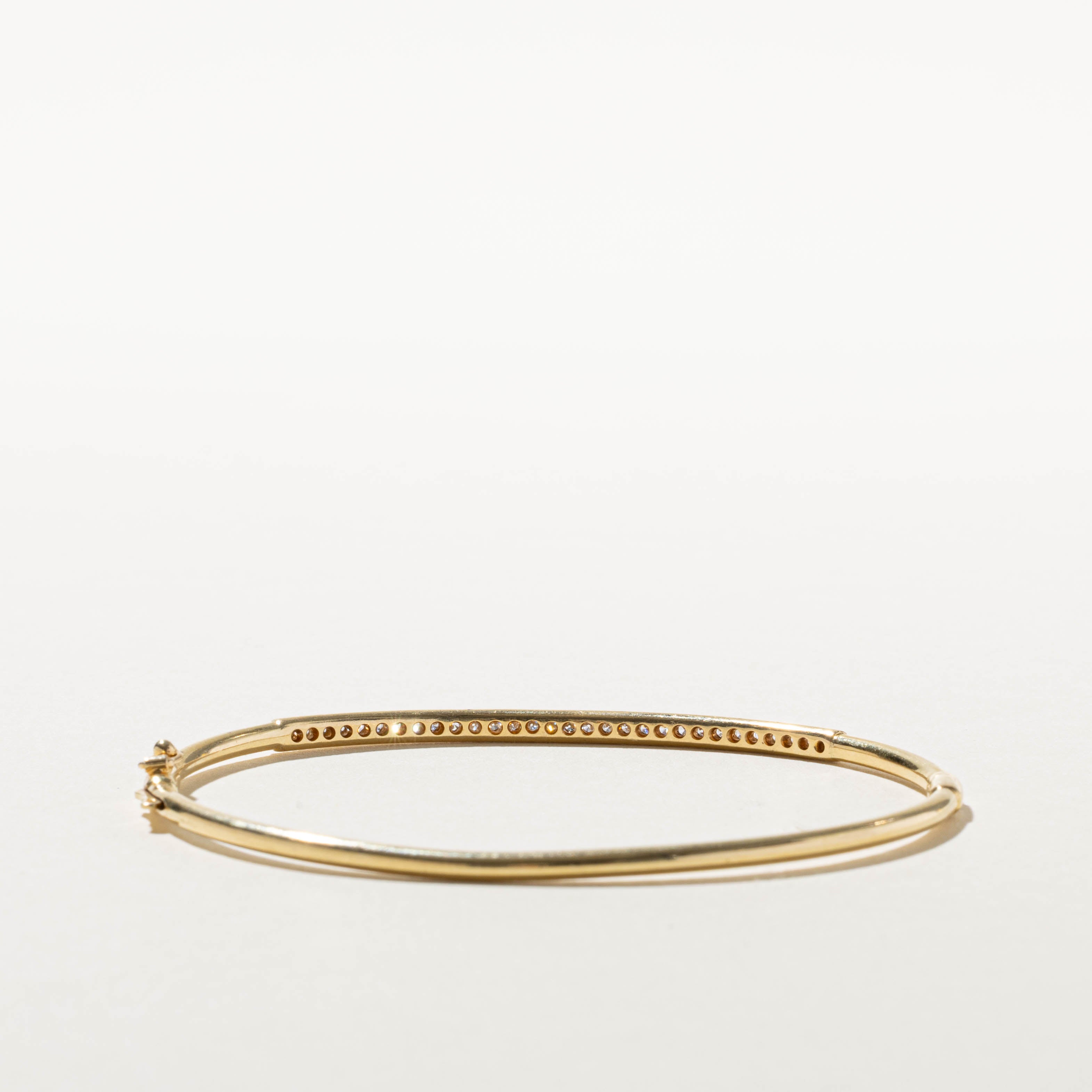 14k Channel Set Diamond Bangle | 0.30ctw | 7.5"