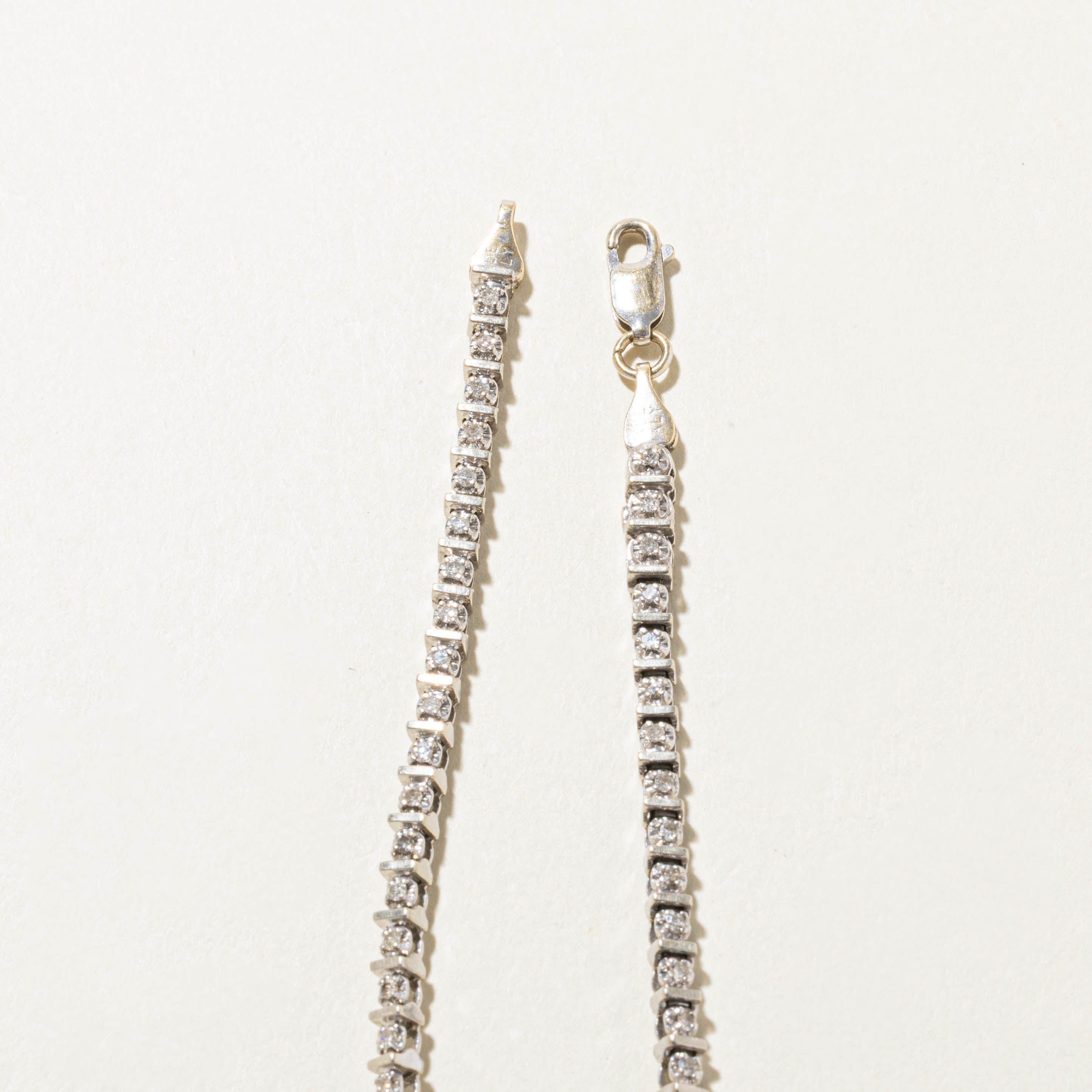 10k White Gold Diamond Tennis Bracelet | 0.15ctw | 8"