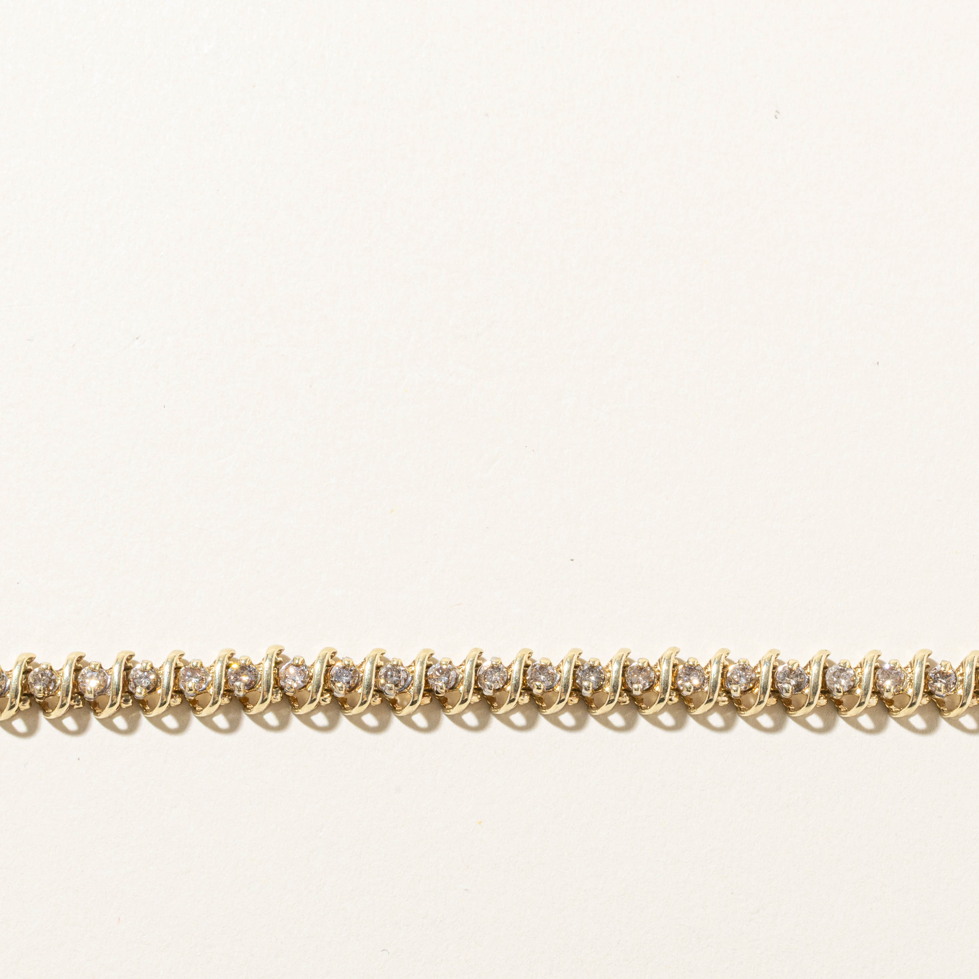 10k Diamond Wavy Tennis Bracelet | 2.00ctw | 7.5"