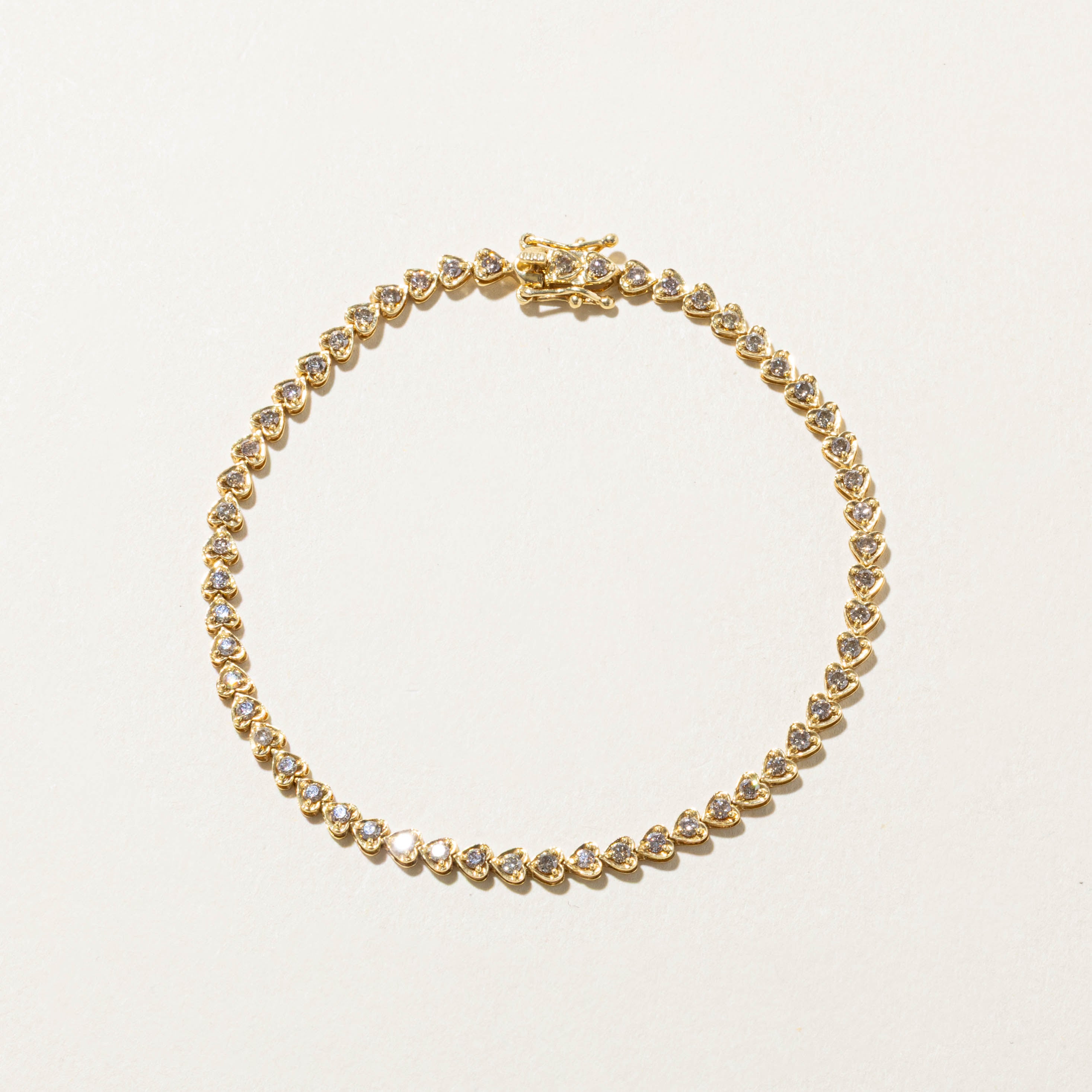 18k Diamond Heart Tennis Bracelet | 0.55ctw | 7"