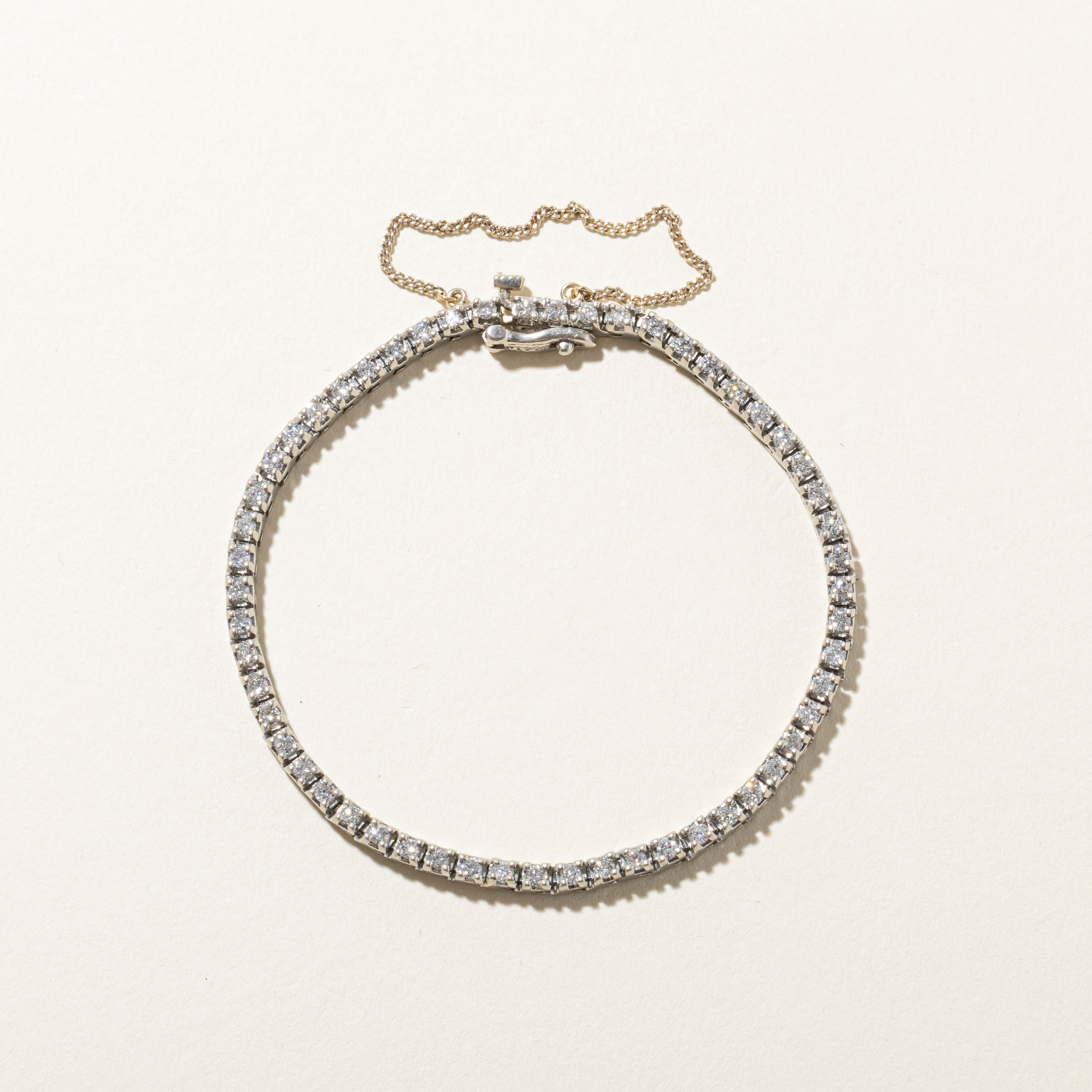 950 Platinum Diamond Tennis Bracelet | 1.10ctw | 7.5"