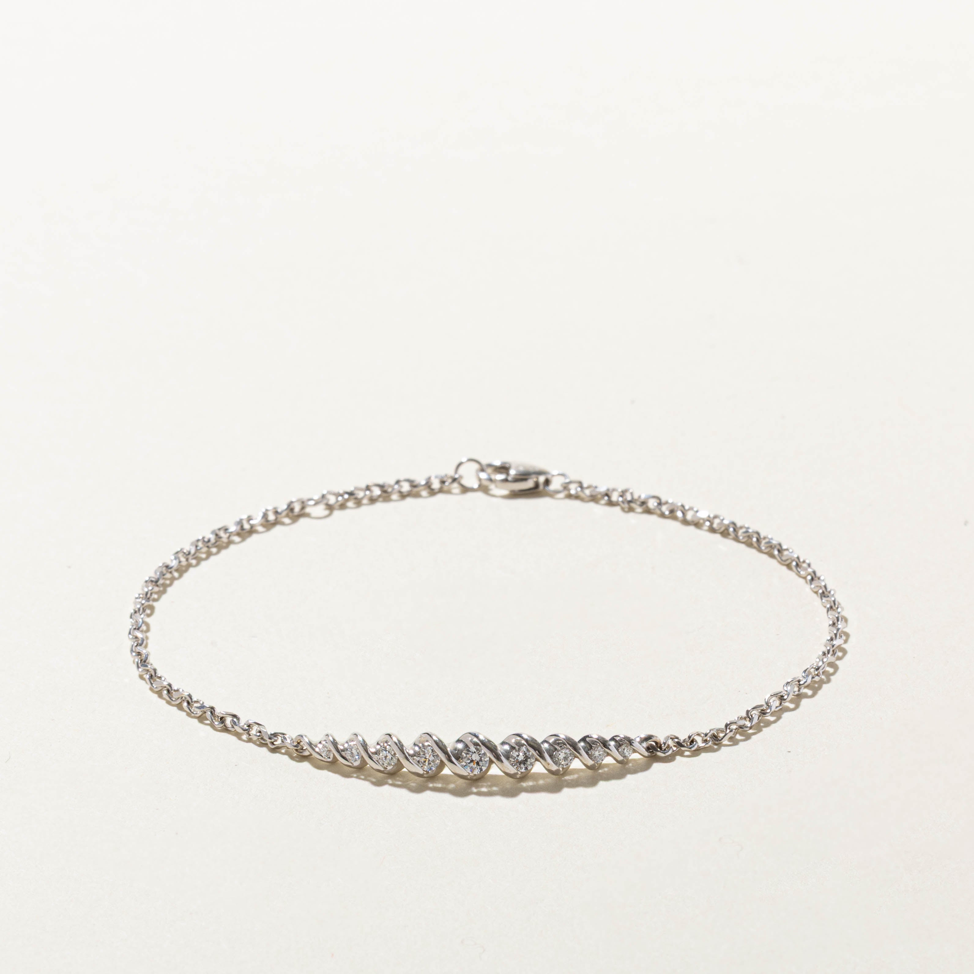 18k Diamond Twisted Bracelet | 0.22ctw | 7.5"
