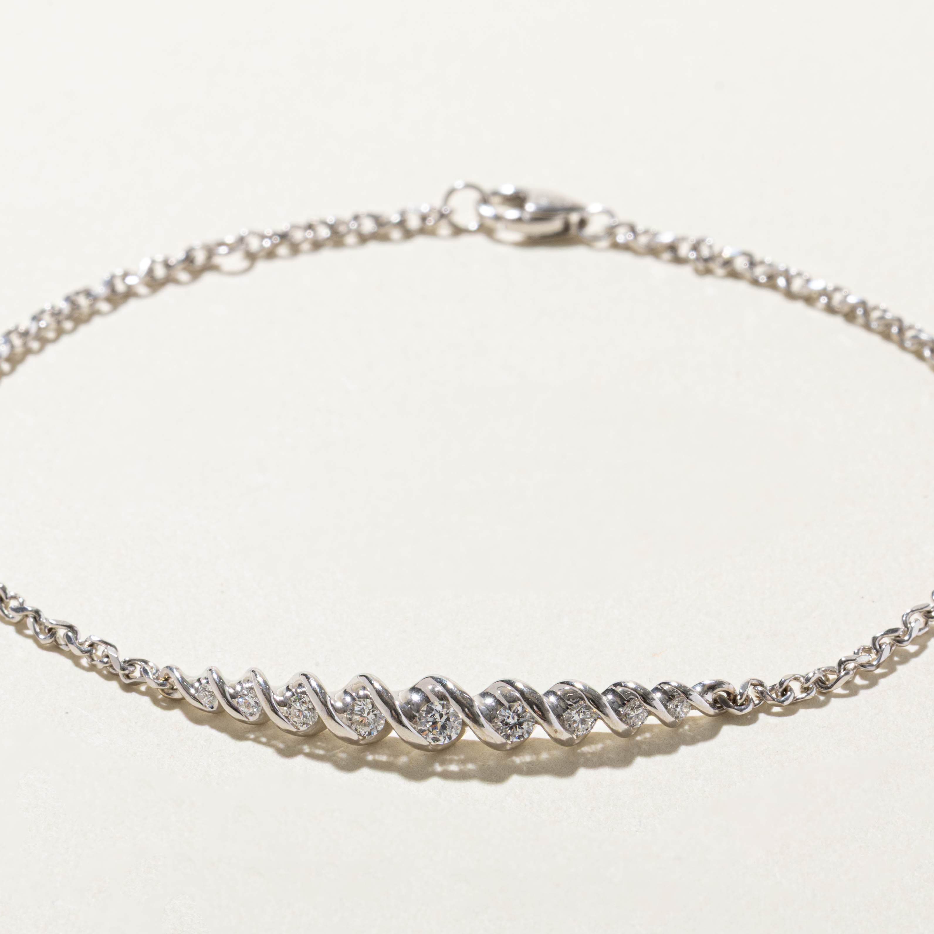 18k Diamond Twisted Bracelet | 0.22ctw | 7.5"