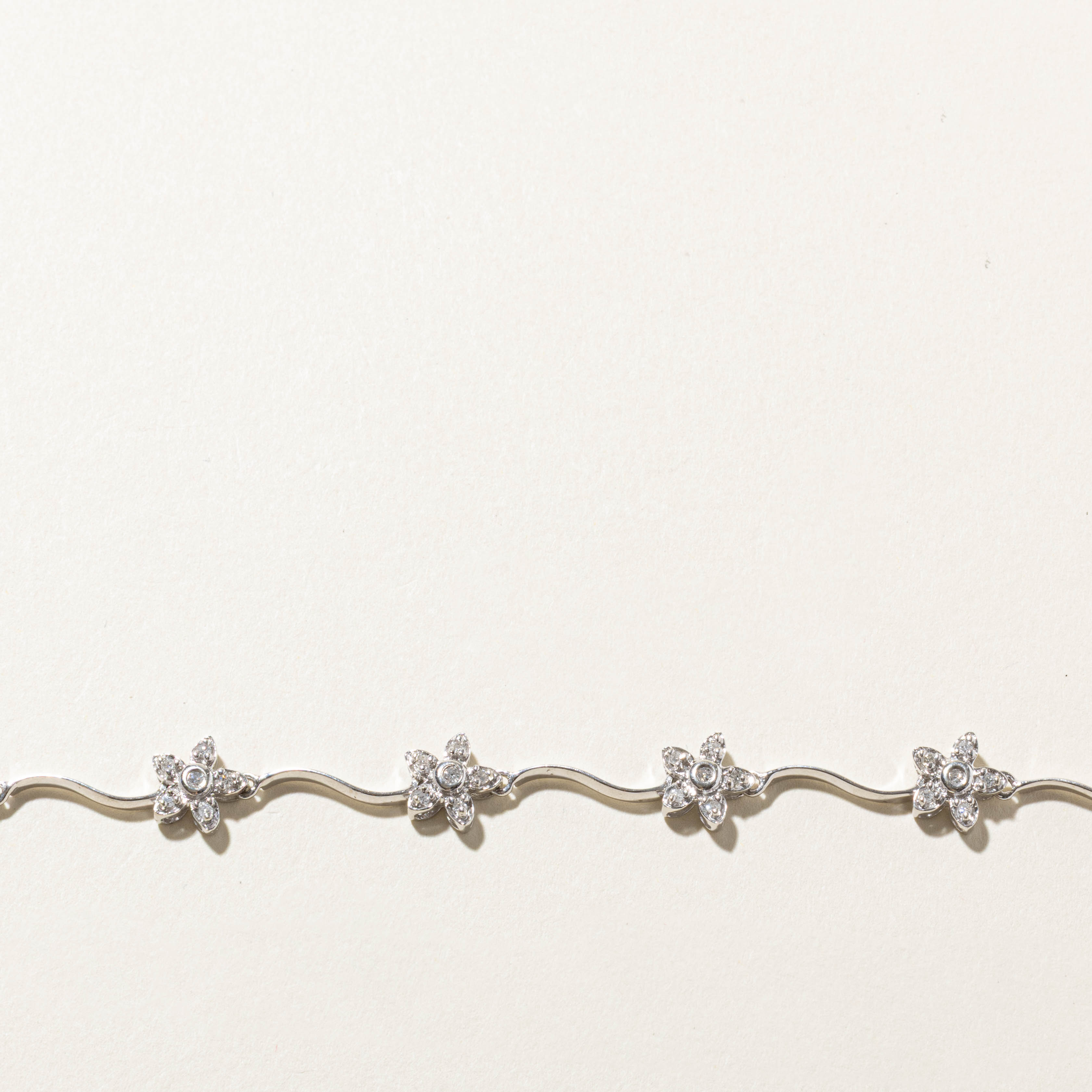 14k Diamond Flower Cluster Bracelet | 0.24ctw | 7.5"