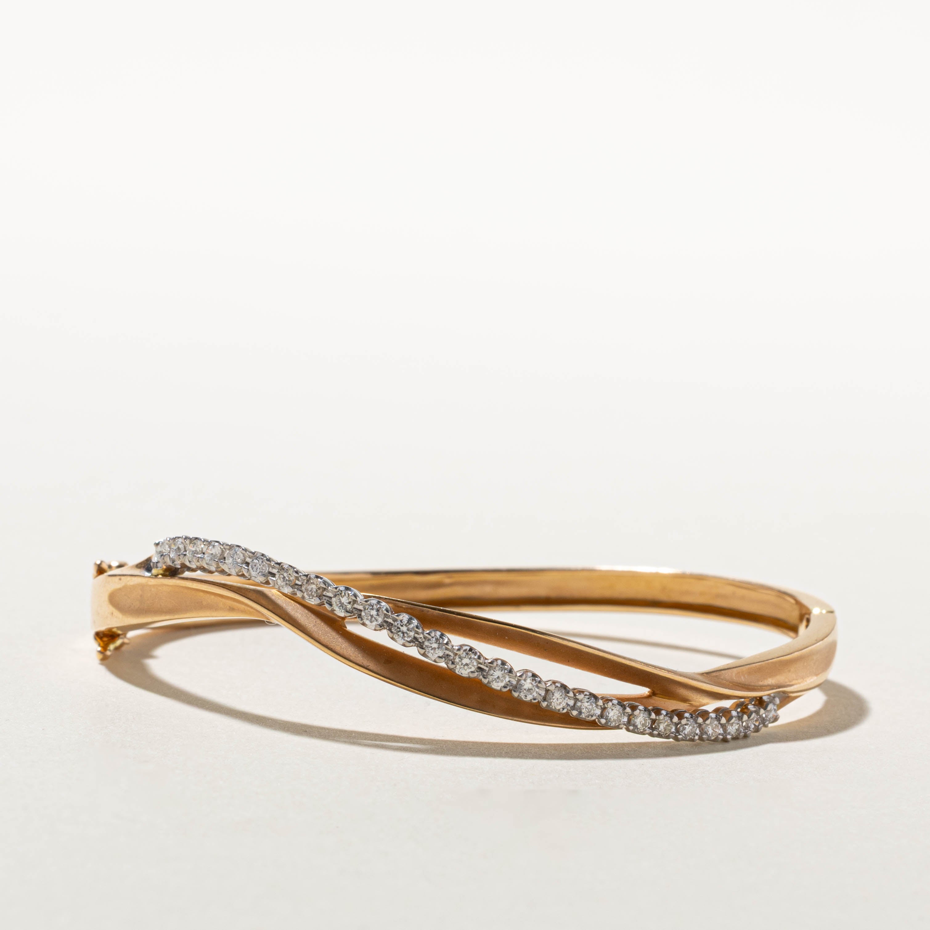 18k Diamond Crossover Bangle | 0.51ctw | 6"