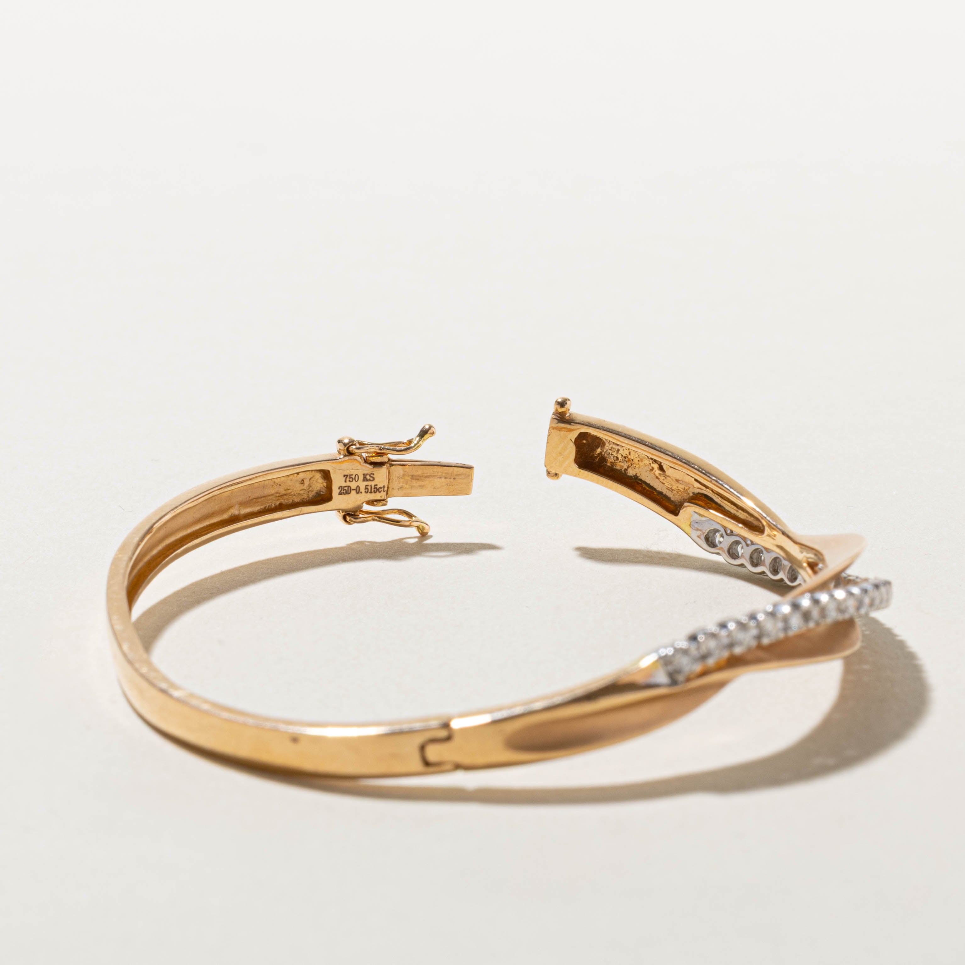 18k Diamond Crossover Bangle | 0.51ctw | 6"