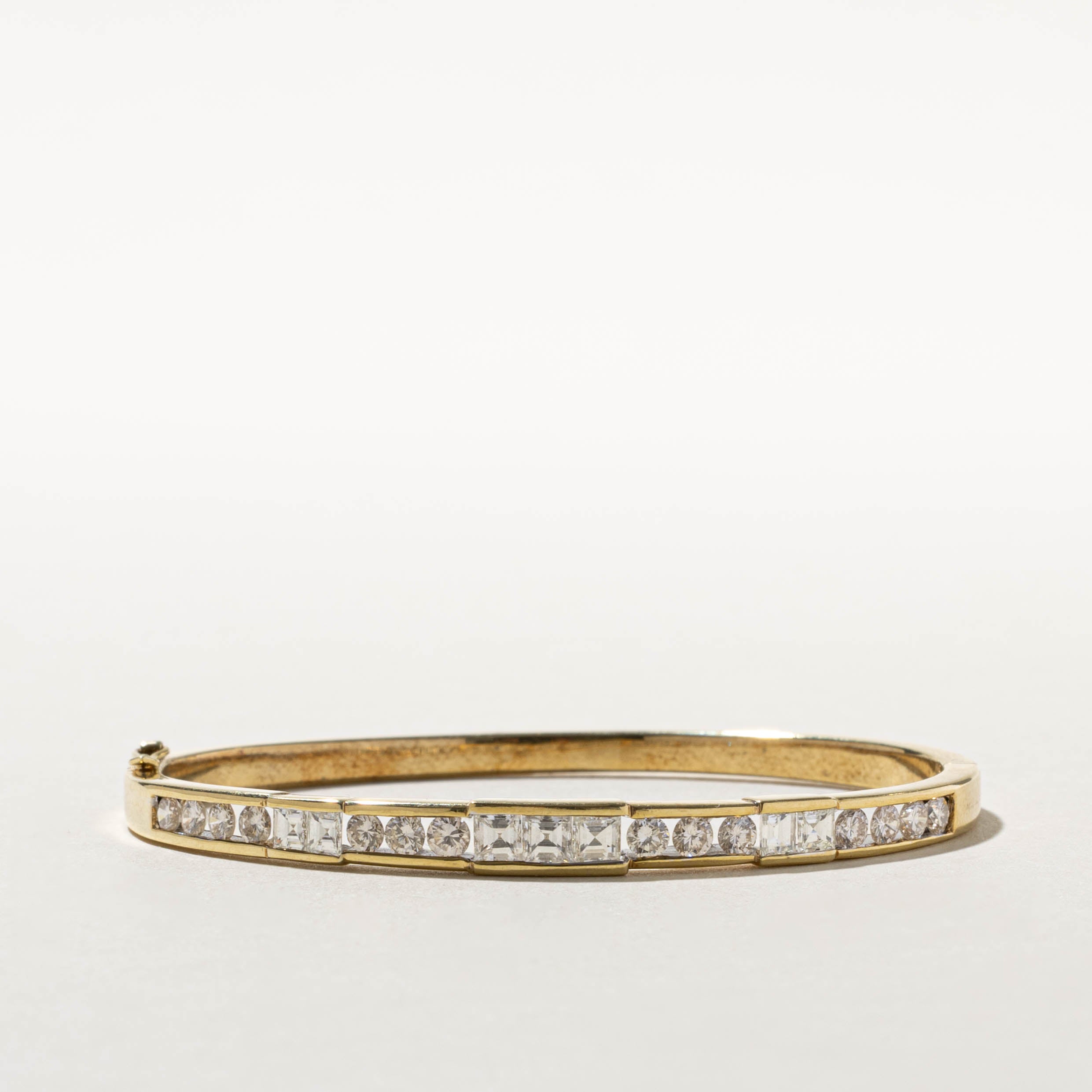 18k Tension Set Diamond Bangle | 1.85ctw | 6.5"