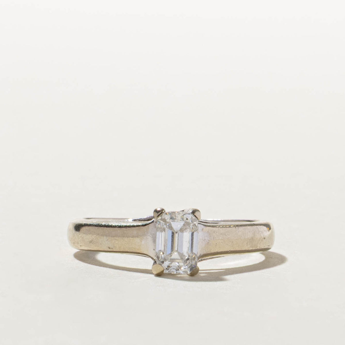 14k Emerald Cut Solitaire Diamond Ring | 0.72ct SI2 F | SZ 6.75