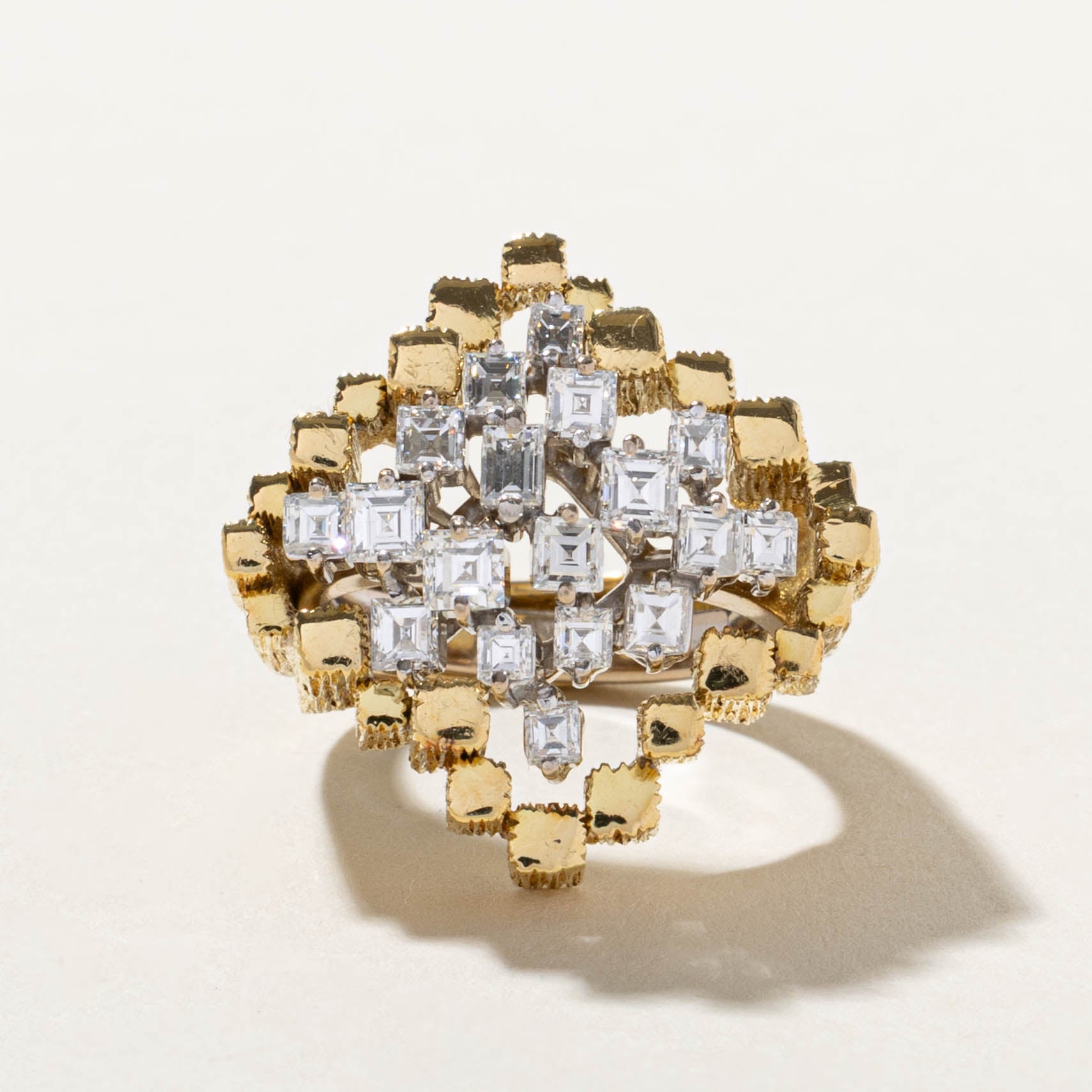 18k Diamond Pixel Cluster Removable Cocktail Ring | 1.44ctw | SZ 7.25