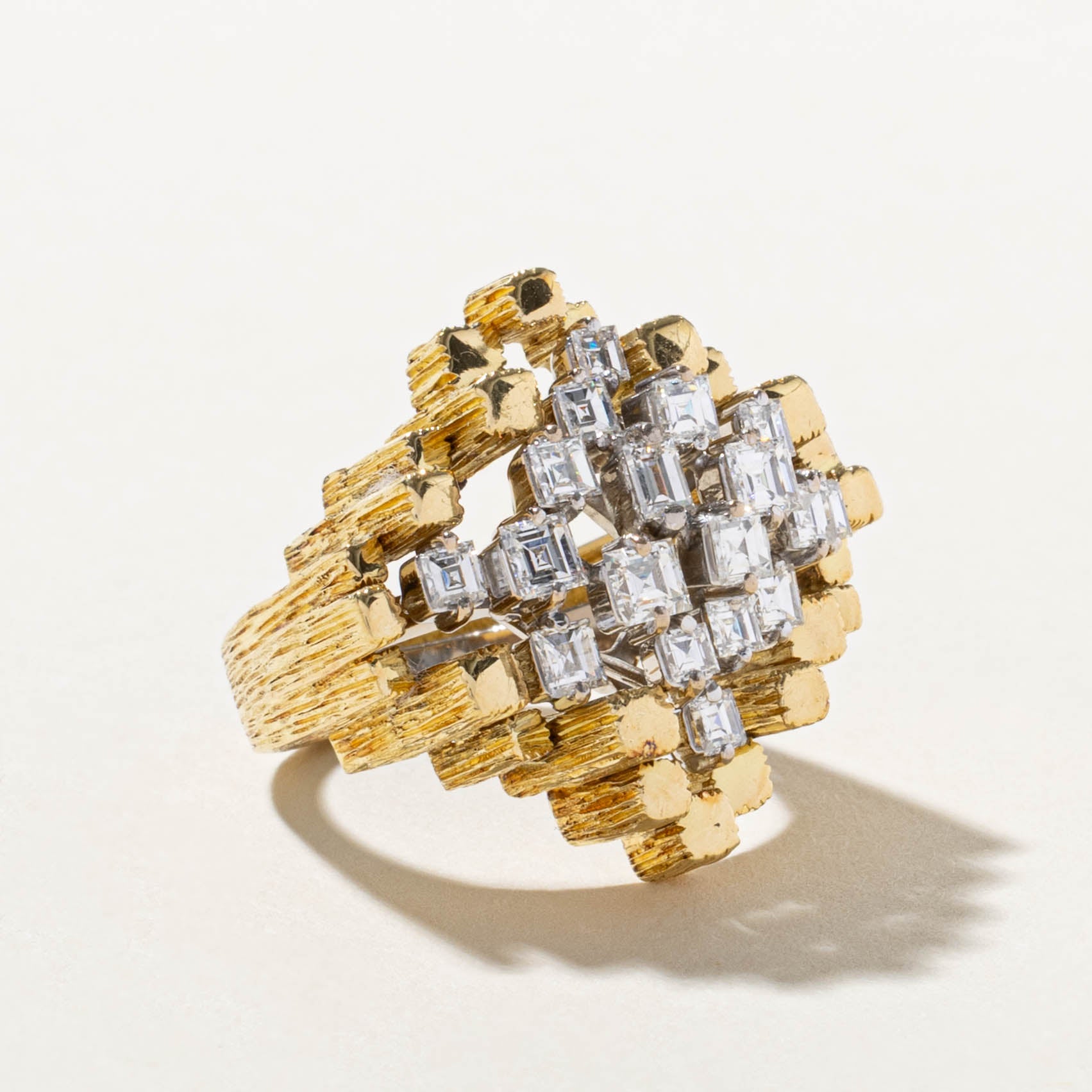 18k Diamond Pixel Cluster Removable Cocktail Ring | 1.44ctw | SZ 7.25