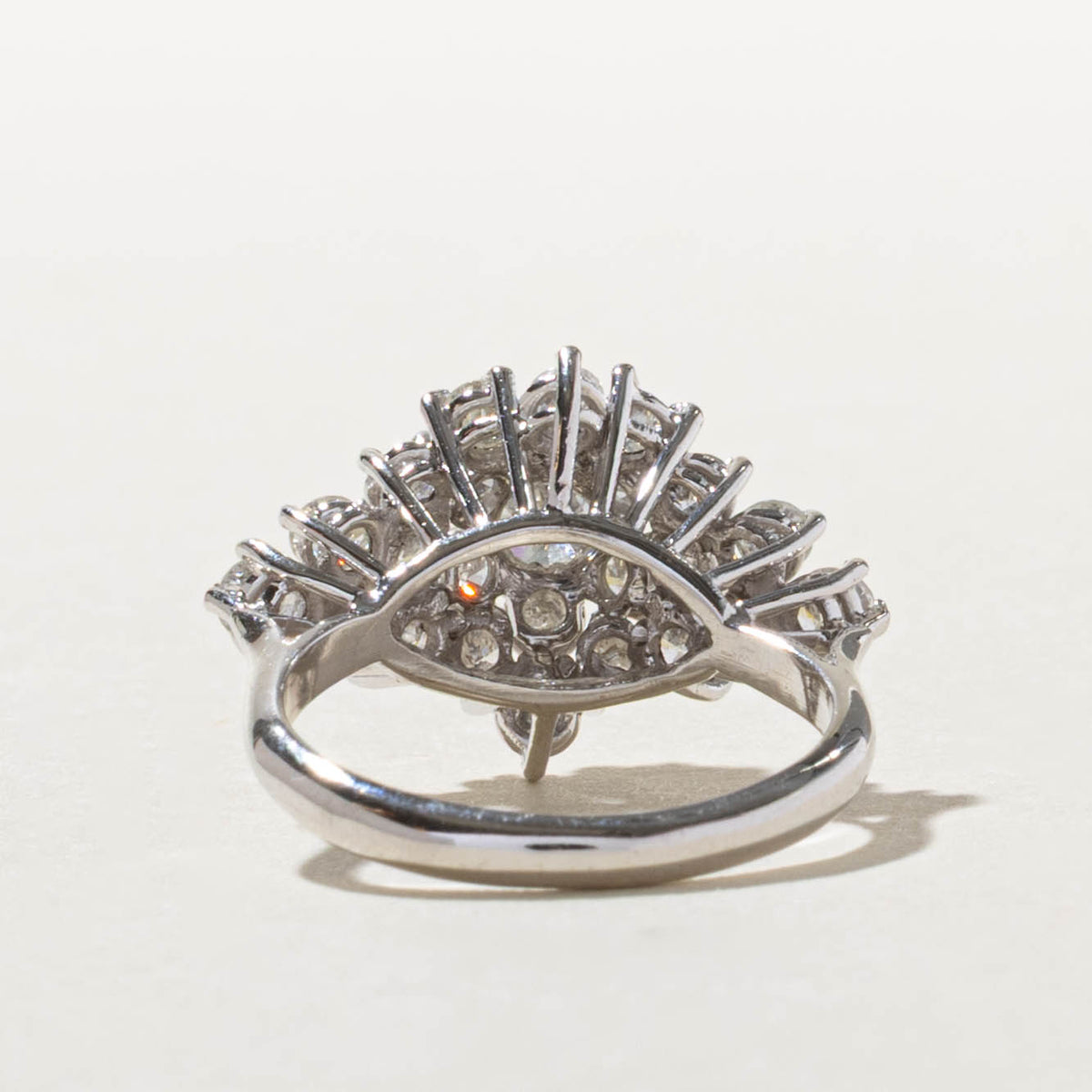 18k Diamond Petal Cluster Ring | 0.55ct I1/I2 E, 1.45ctw | SZ 5.5