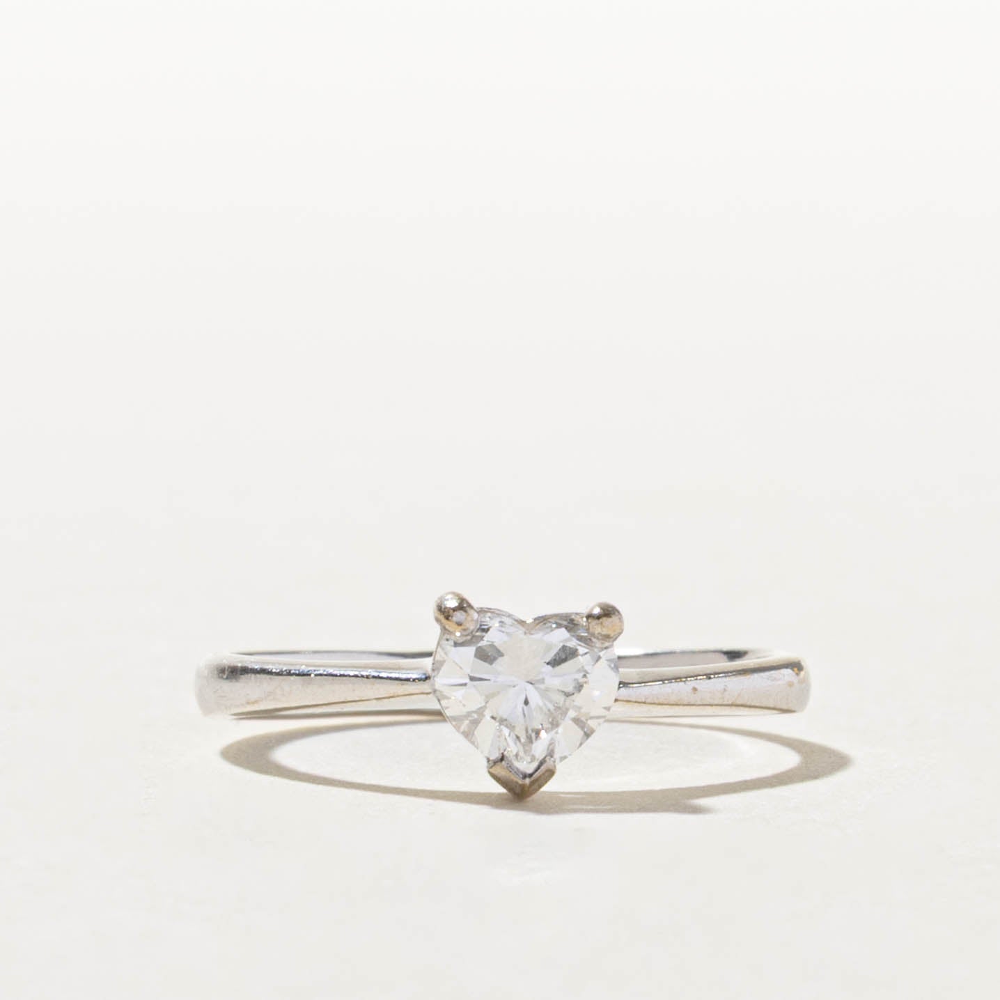 18k Heart Cut Solitaire Diamond Ring | 0.56ct VS1 E/F | SZ 5.75