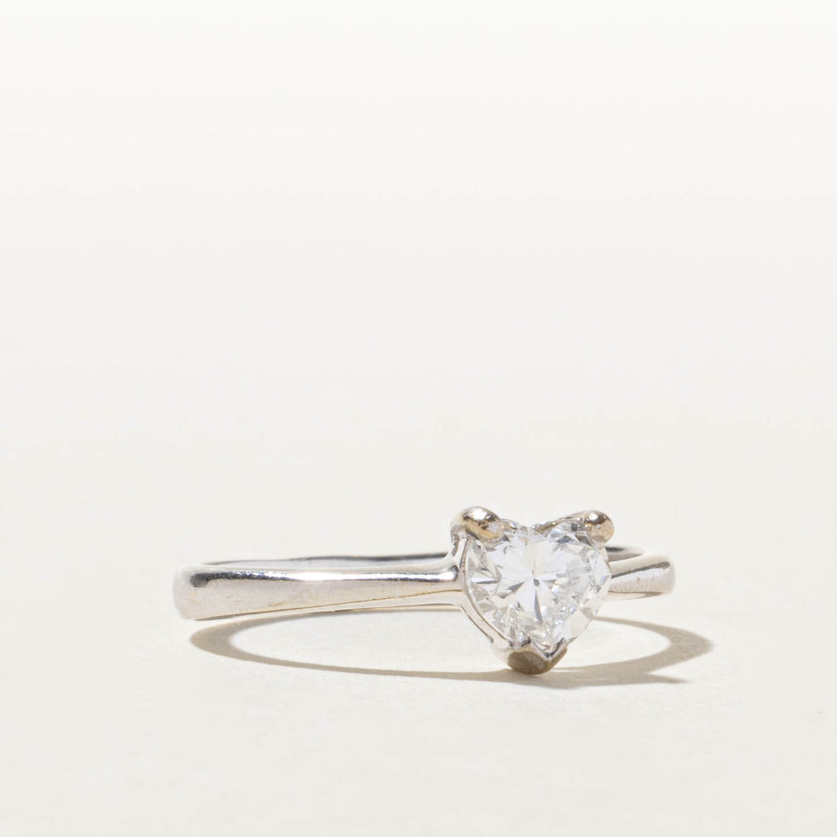 18k Heart Cut Solitaire Diamond Ring | 0.56ct VS1 E/F | SZ 5.75