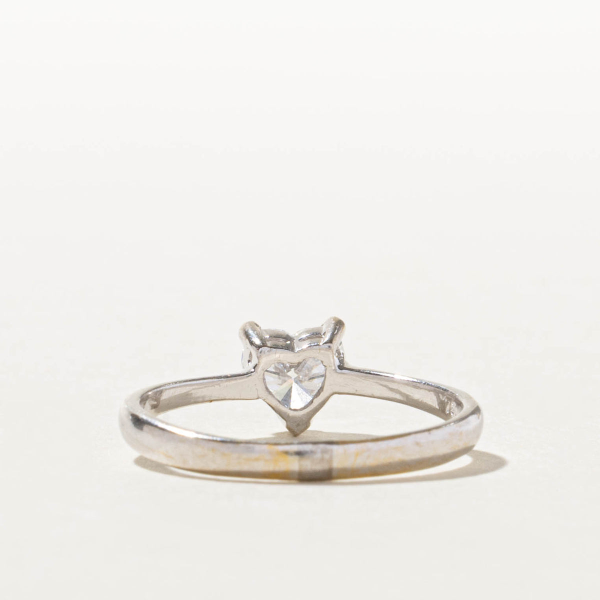 18k Heart Cut Solitaire Diamond Ring | 0.56ct VS1 E/F | SZ 5.75
