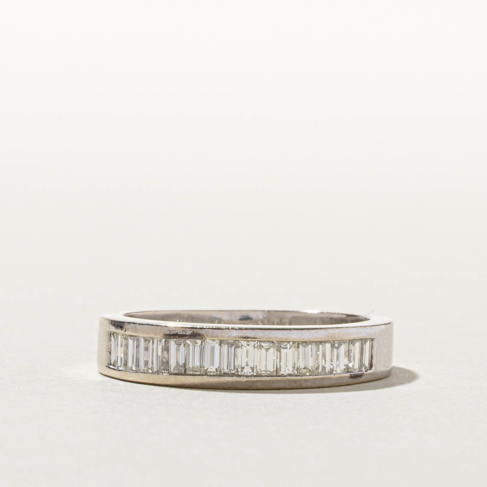 Baguette Cut Semi Eternity Diamond Band | 1.00ctw | 4.65mm | SZ 8.5