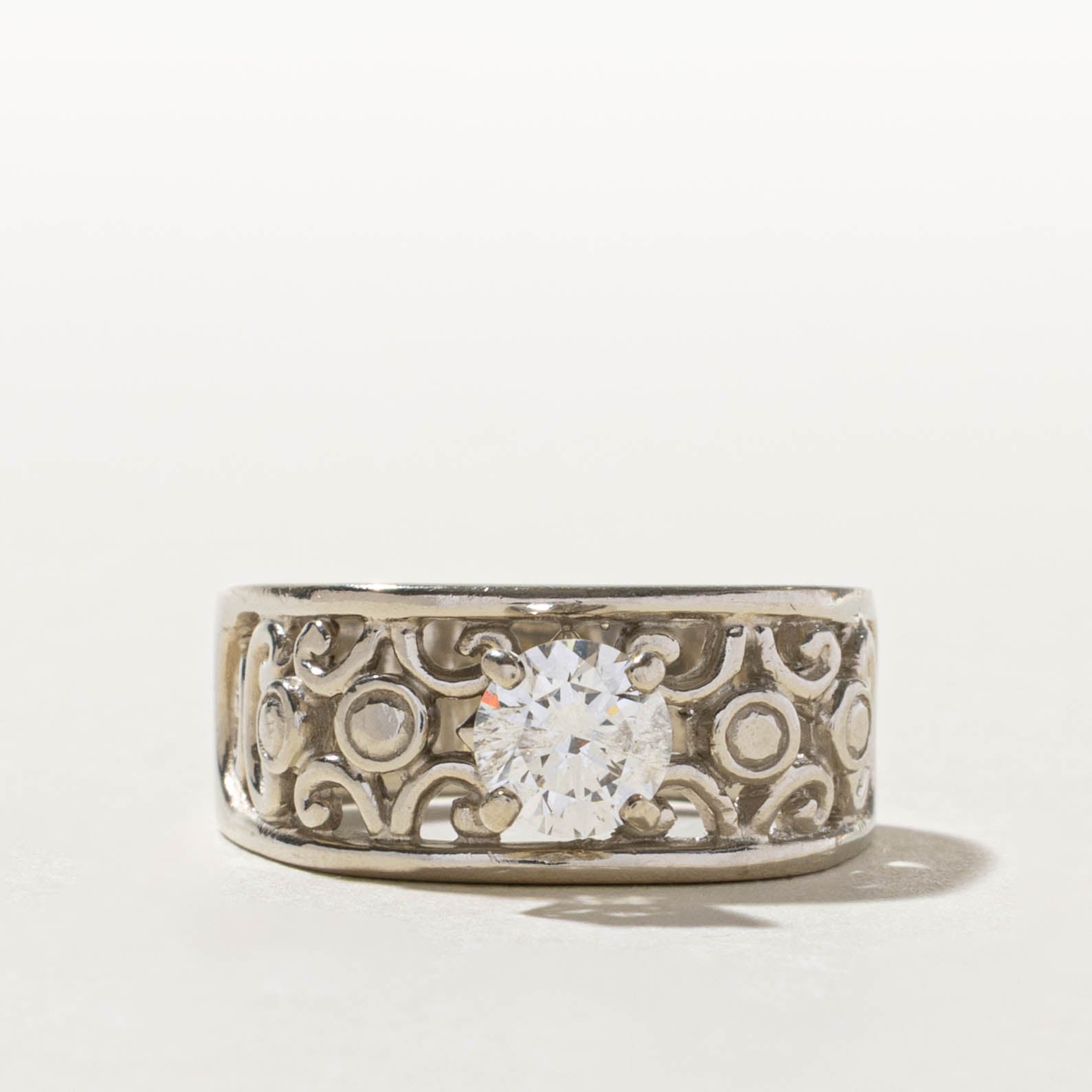 14k Diamond Scrollwork Openwork Ring | 0.76ct I1/I2 I | SZ 7