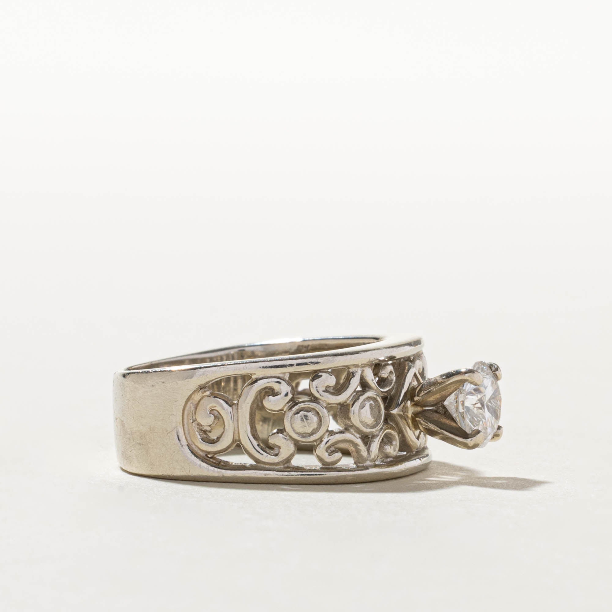 14k Diamond Scrollwork Openwork Ring | 0.76ct I1/I2 I | SZ 7