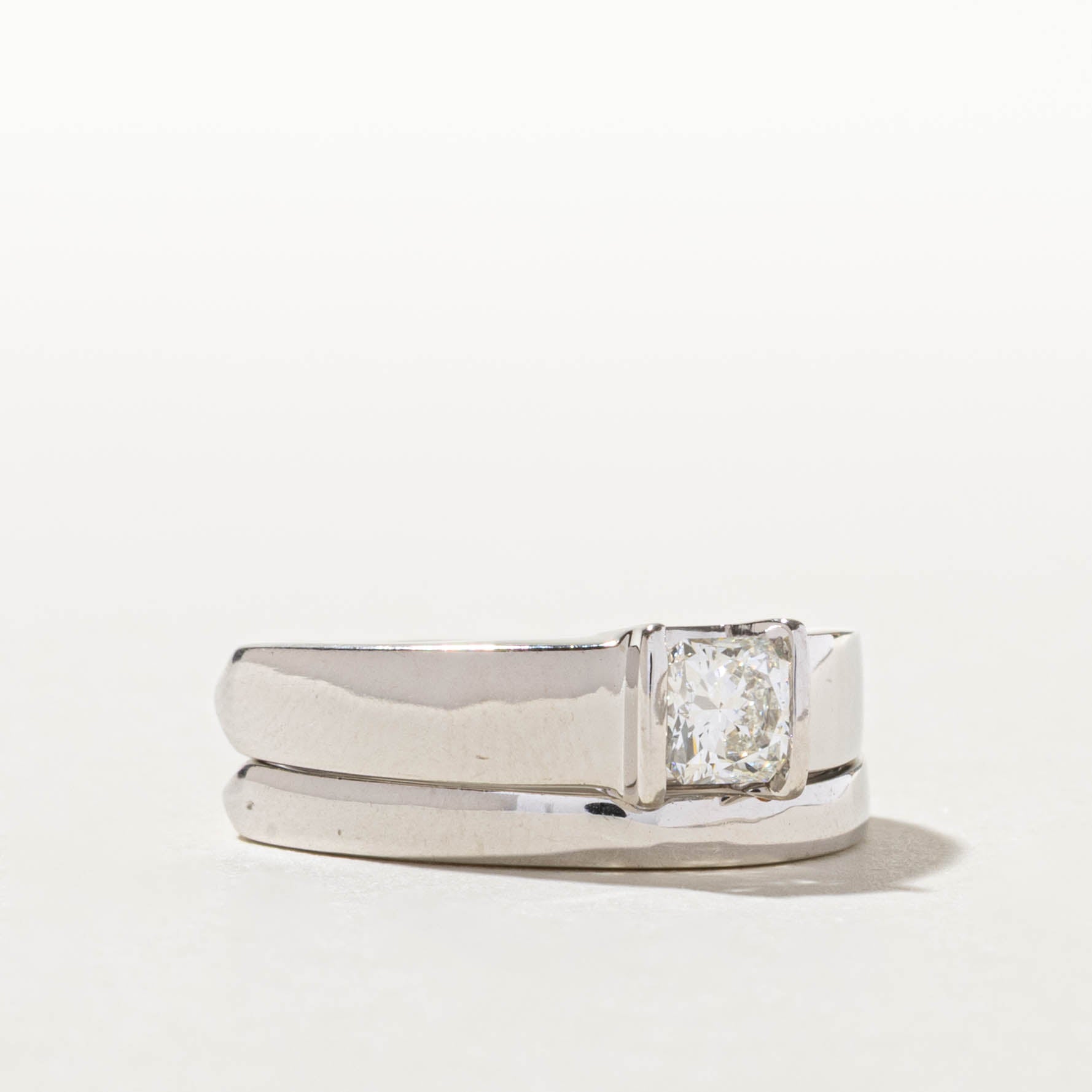 Princess Cut Diamond Wedding Ring Set | 0.57ct SI2 H | SZ 8