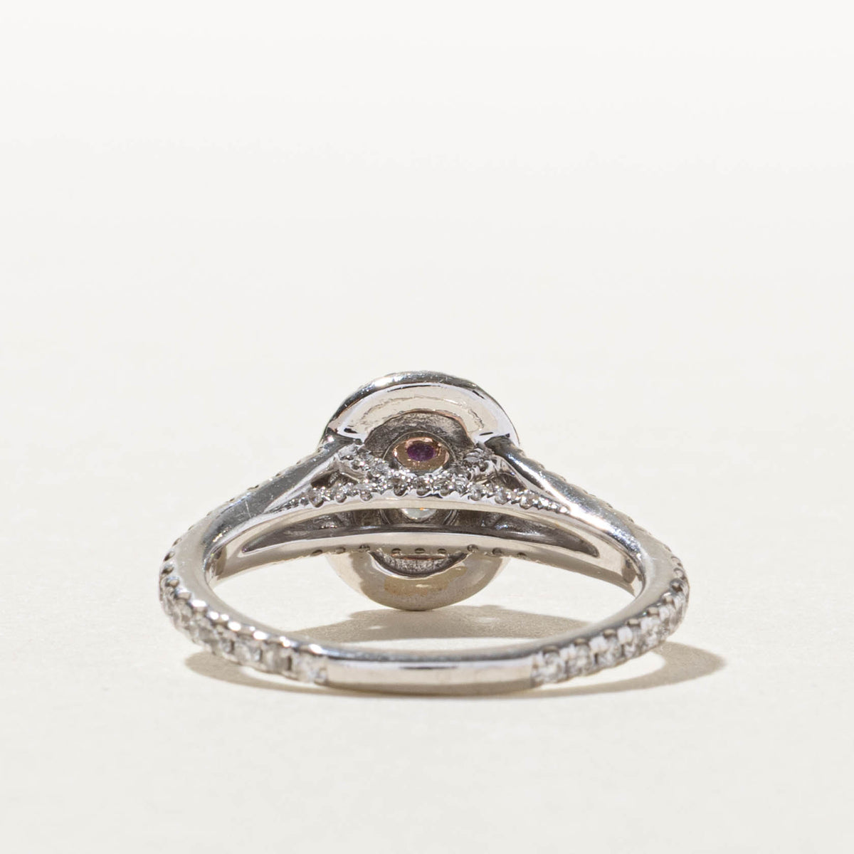14k Oval Cut Diamond Double Halo Ring | 0.30ct SI2 F, 0.57ctw | SZ 6
