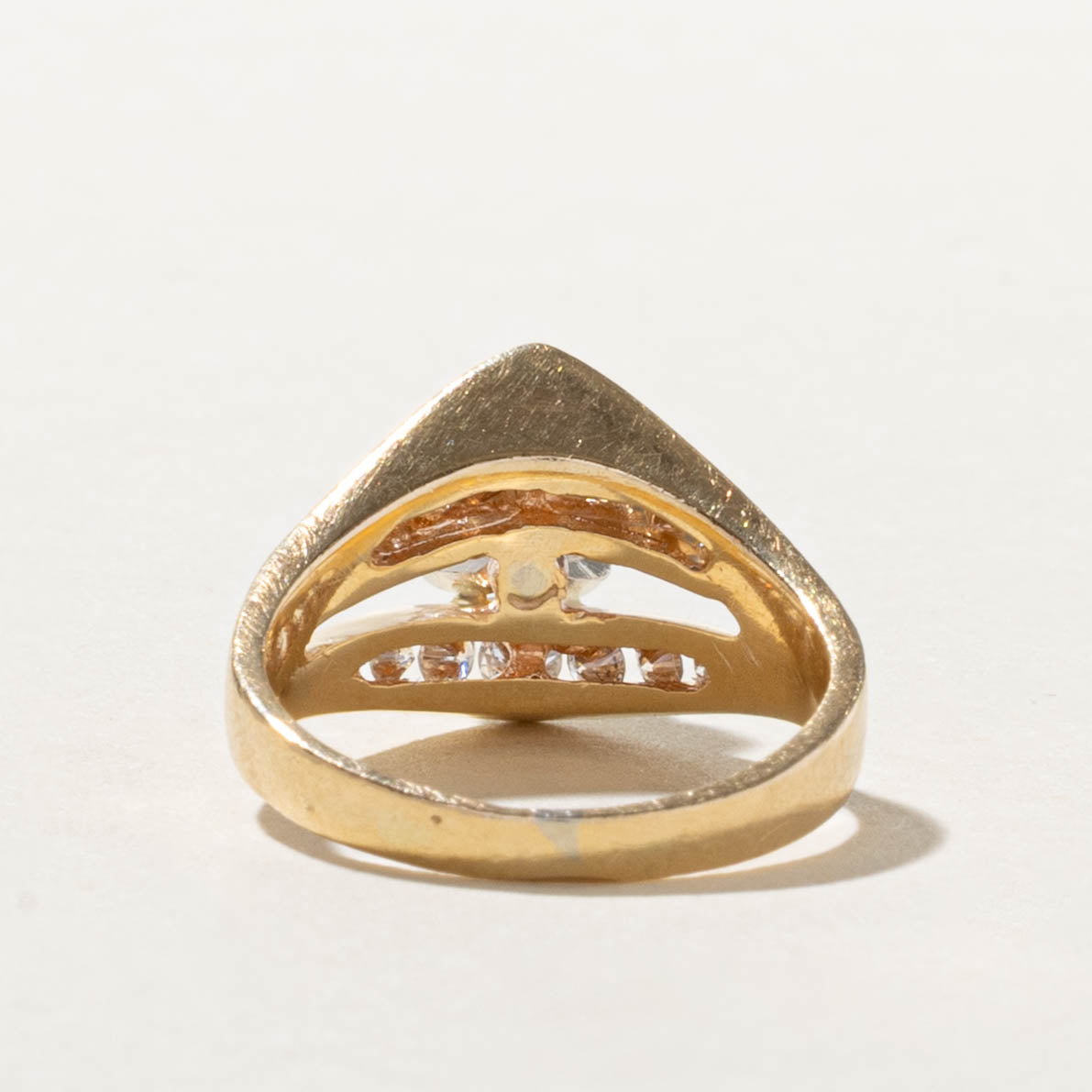14k GIA Diamond Channel Set Accented Geometric Ring | GIA 0.67ct I1 G, 0.42ctw | SZ 5.5