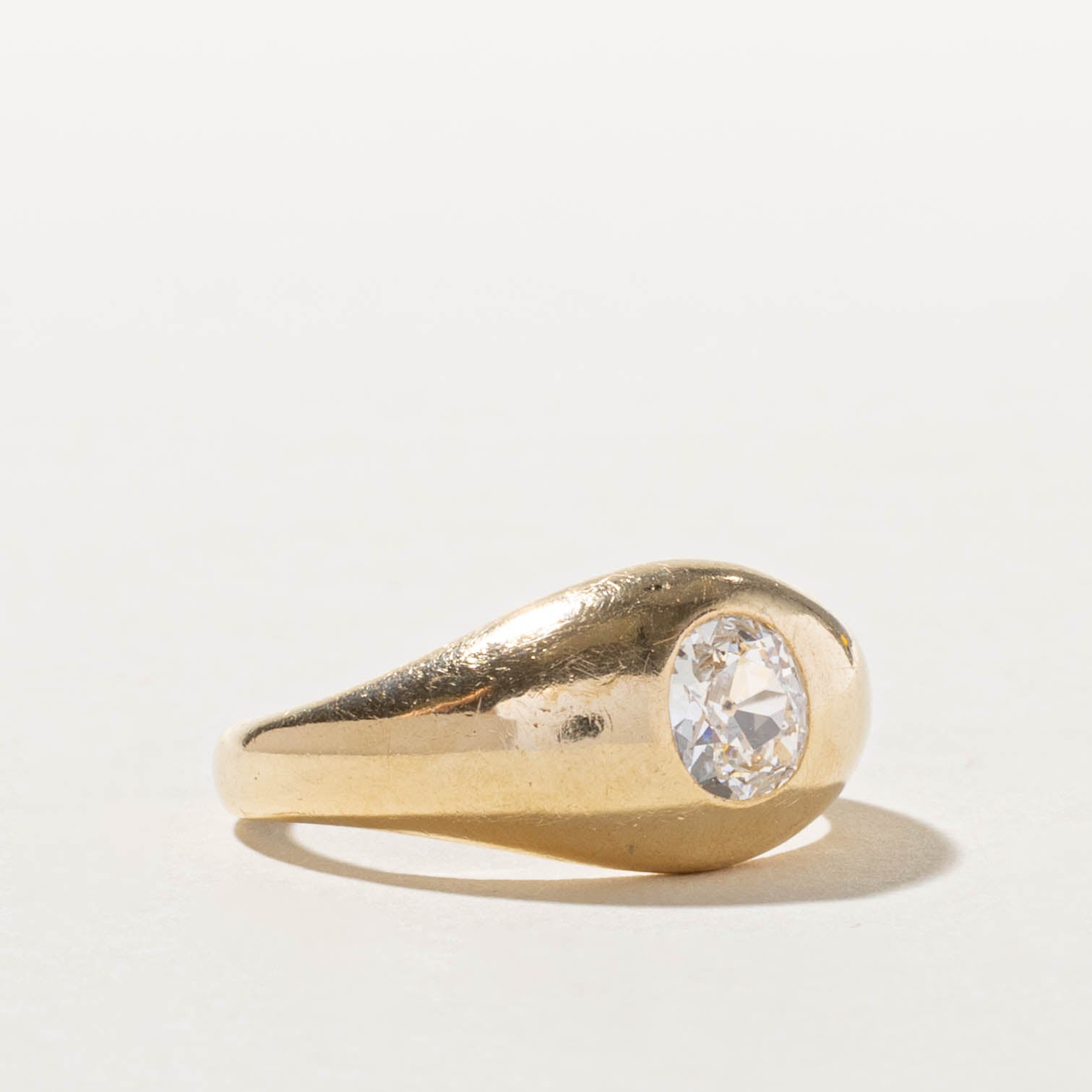 14k Old European Cut Diamond Dome Ring | 0.67ct I1 H | SZ 9.5