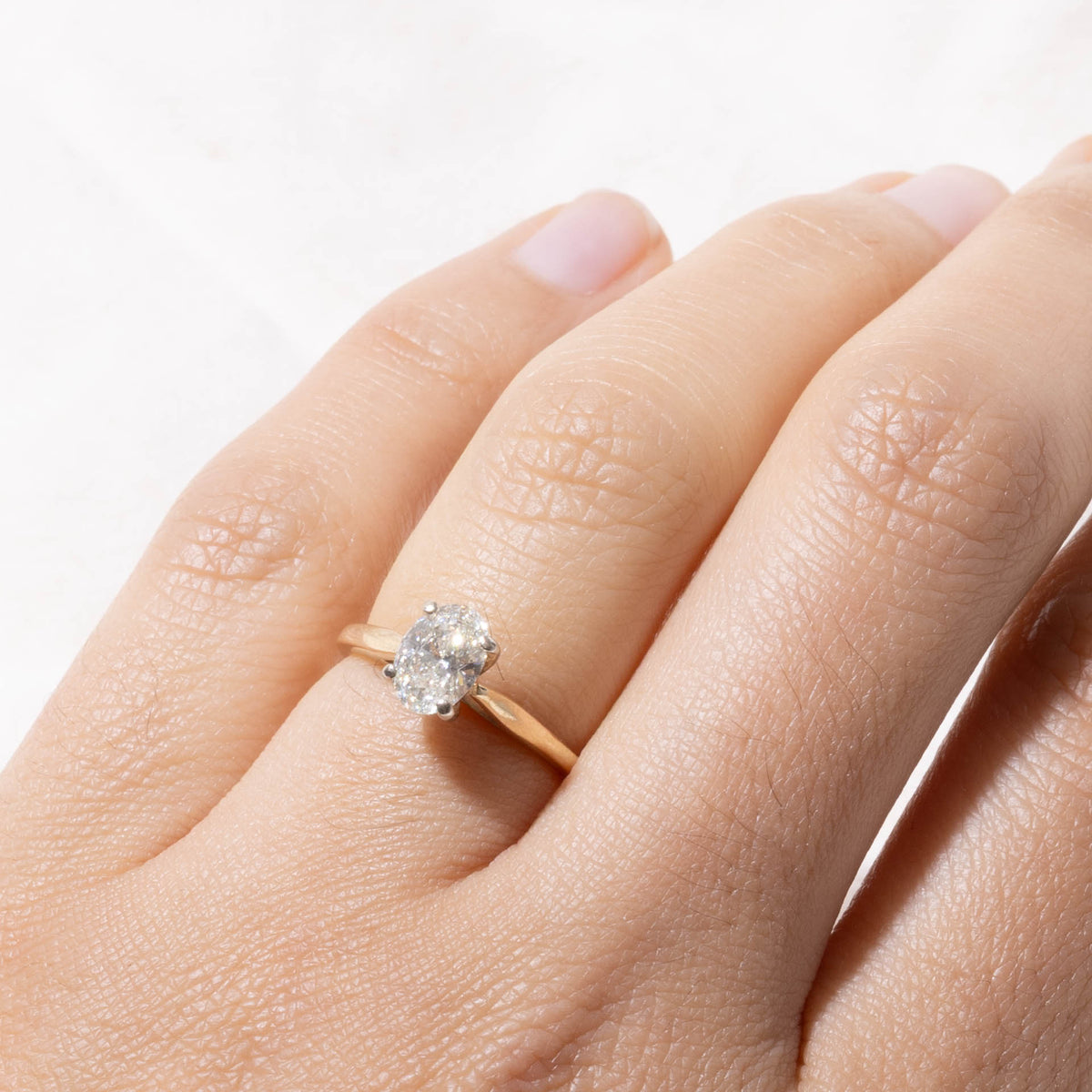 14k Oval Cut Solitaire Diamond Ring | 0.75ct SI1 J | SZ 4.25