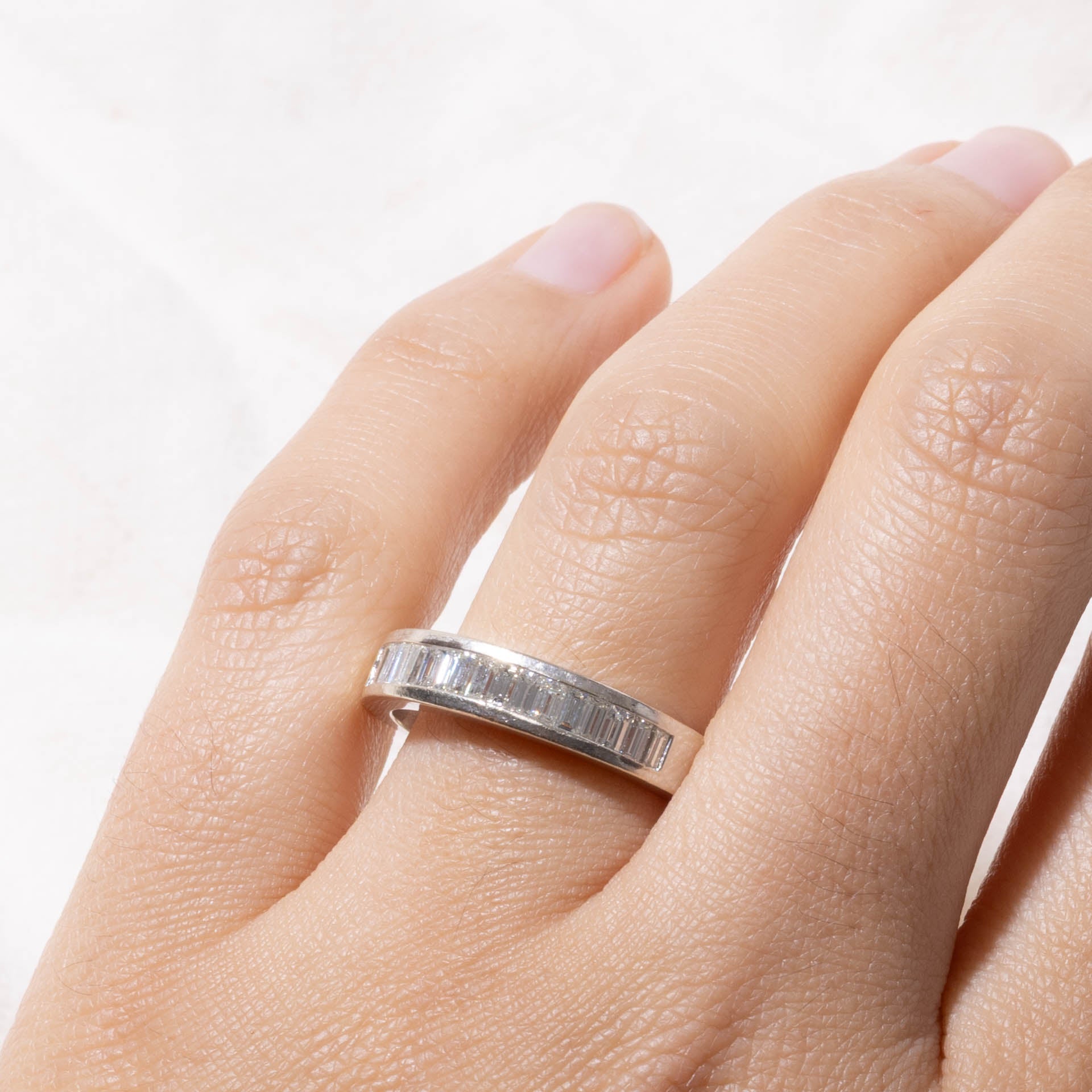 Baguette Cut Semi Eternity Diamond Band | 1.00ctw | 4.65mm | SZ 8.5