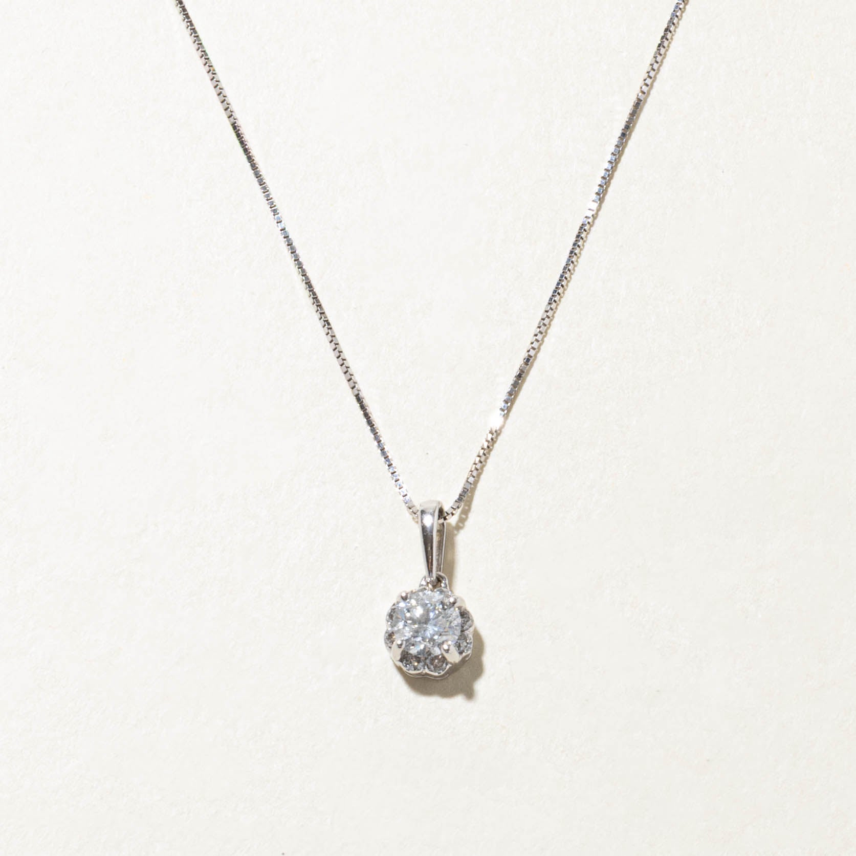 14k Diamond Pendant Necklace | 0.40ct I2 F/G, 0.04ctw | 18"