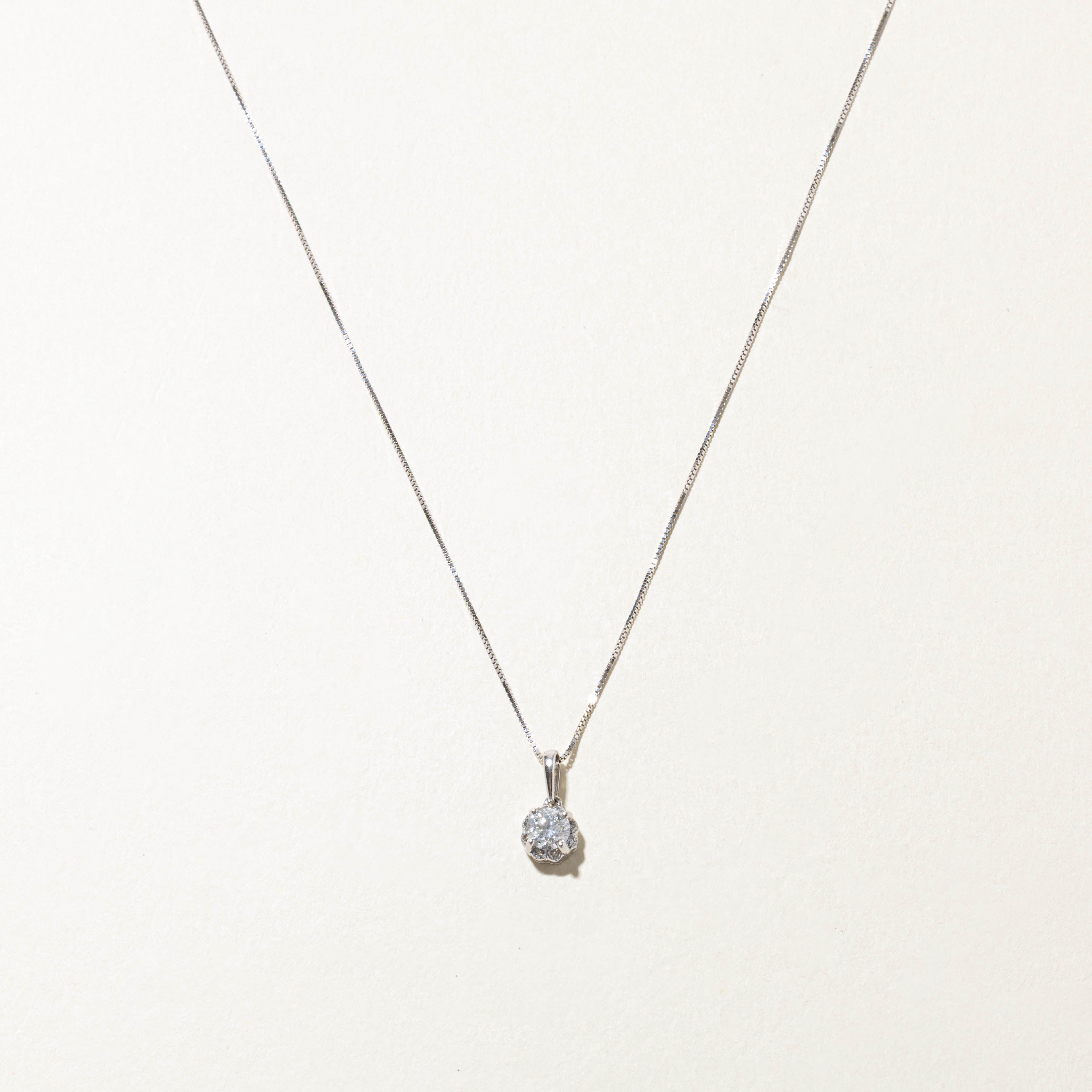 14k Diamond Pendant Necklace | 0.40ct I2 F/G, 0.04ctw | 18"