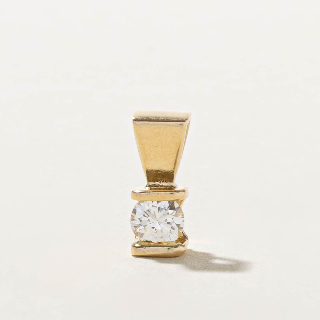14k Tension Set Solitaire Diamond Pendant | 0.40ct SI1 H/I