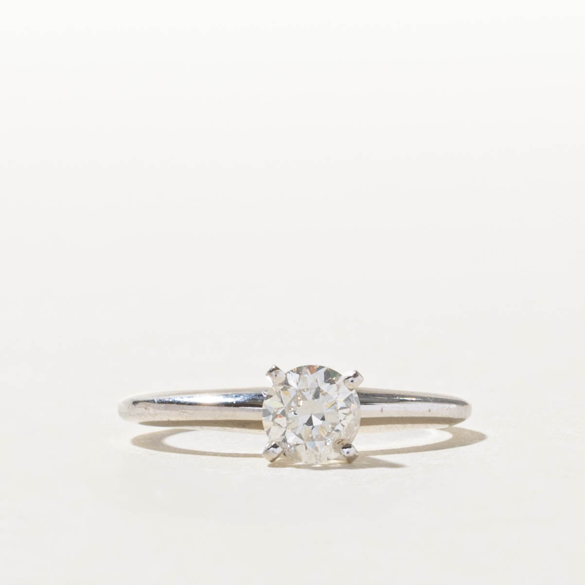 14k Solitaire High Set Diamond Ring | 0.45ct I2 I/J | SZ 4