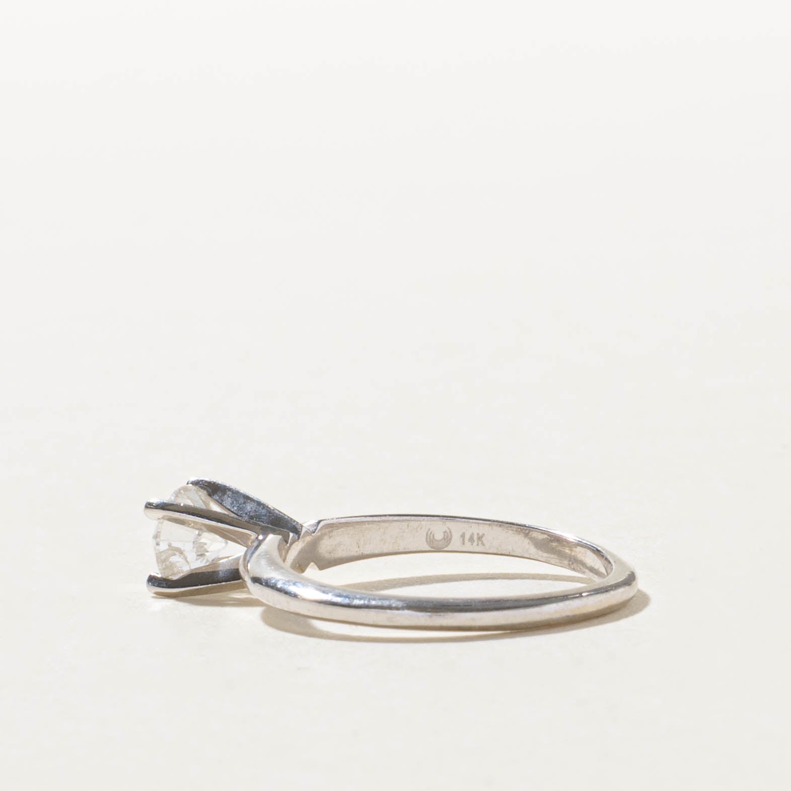 14k Solitaire High Set Diamond Ring | 0.45ct I2 I/J | SZ 4