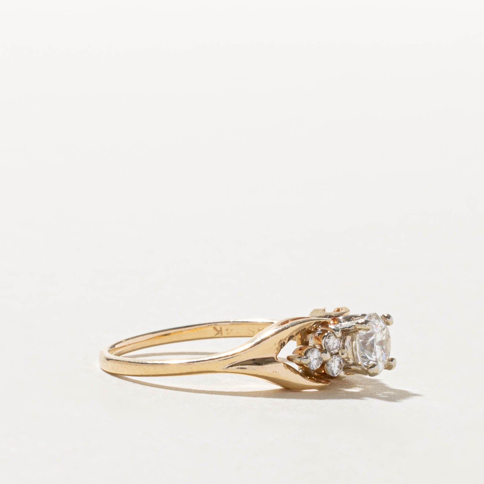 14k Diamond Cluster Accented Ring | 0.44ct SI1 I/J, 0.09ctw | SZ 5.5