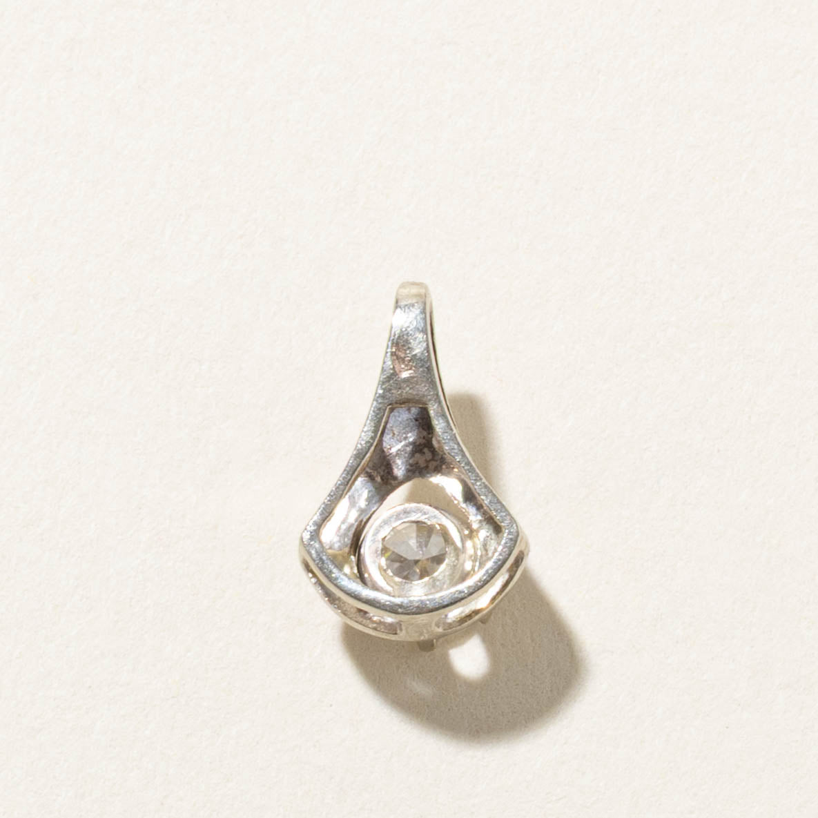 14k Solitaire Diamond Geometric Pendant | 0.46ct VS1/VS2 G/H