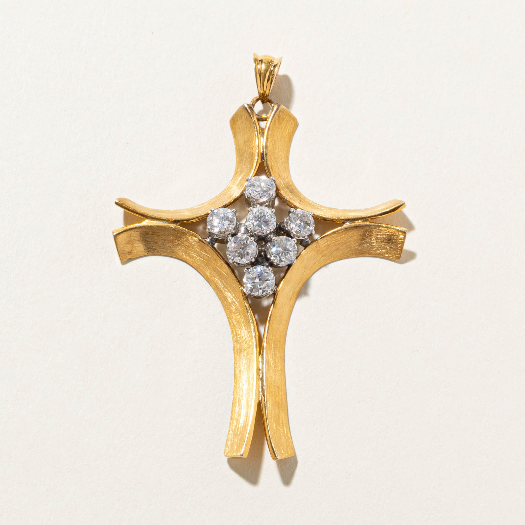 Diamond Cluster Cross Pendant | 1.96ctw