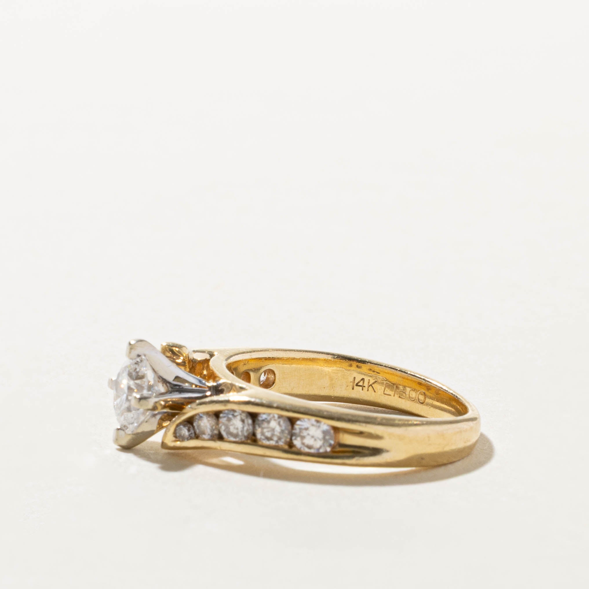 14k Diamond Channel Set Accented Ring | 0.55ct I1/I2 G/H, 0.32ctw | SZ 5