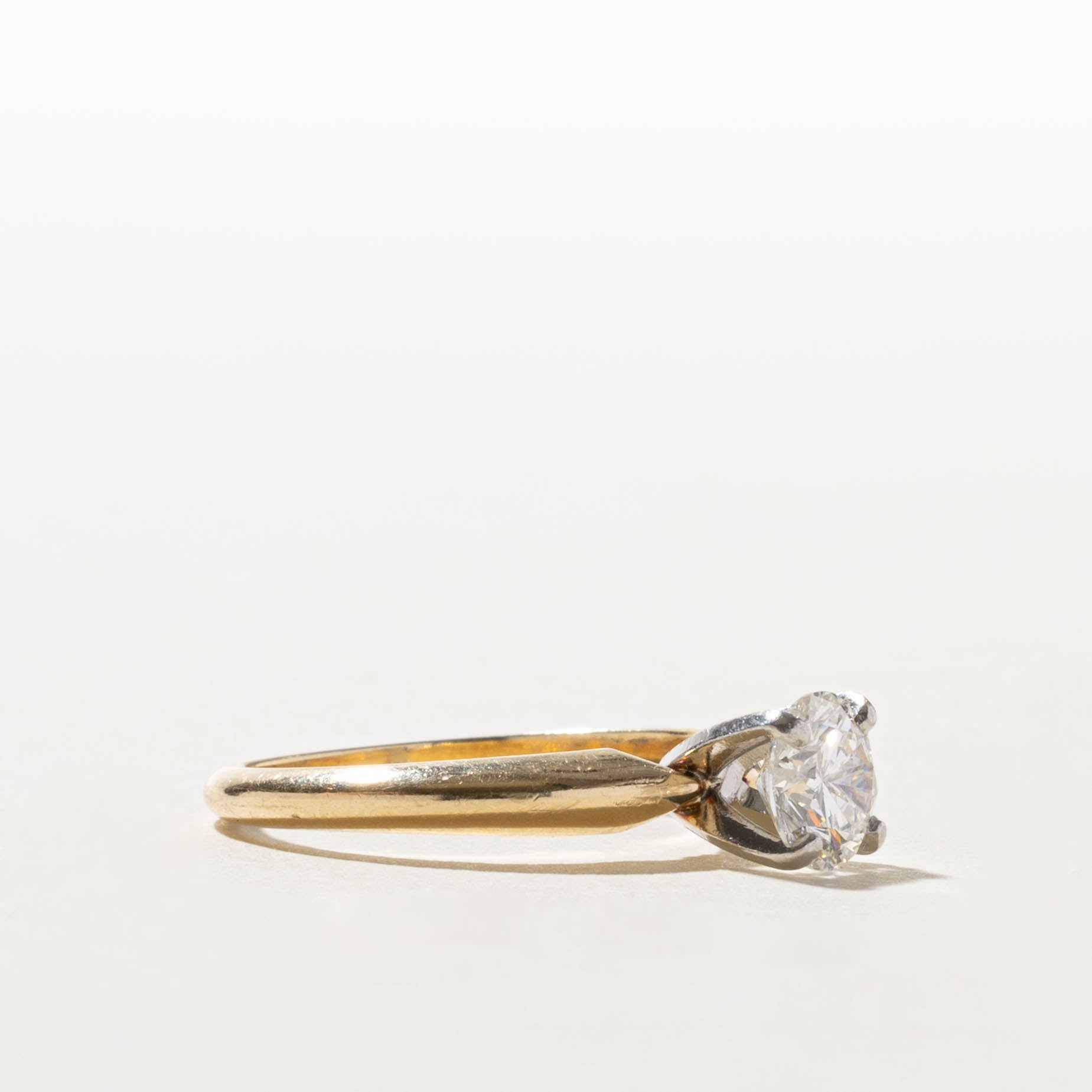 14k Round Brilliant Solitaire Diamond Ring | 0.88ct I1 G/H | SZ 5.75