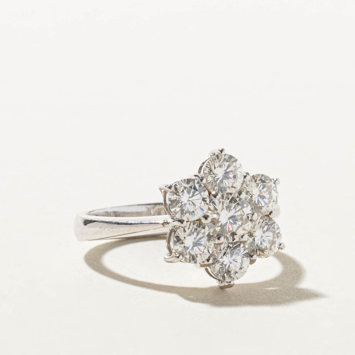 18k Diamond Floral Cluster Ring | 1.38ctw | SZ 6