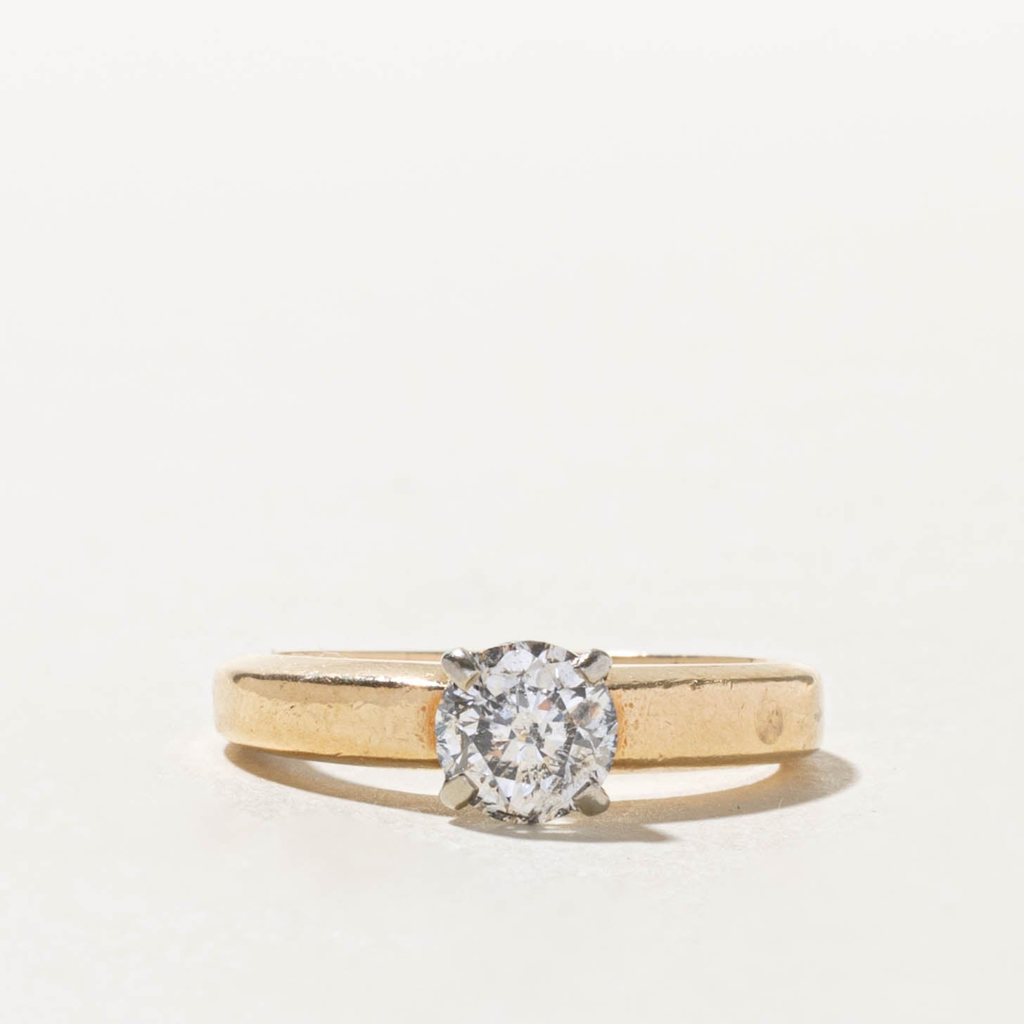 14k Round Brilliant Cut Solitaire Diamond Ring | 0.82ct I1/I2 I | SZ 6.75