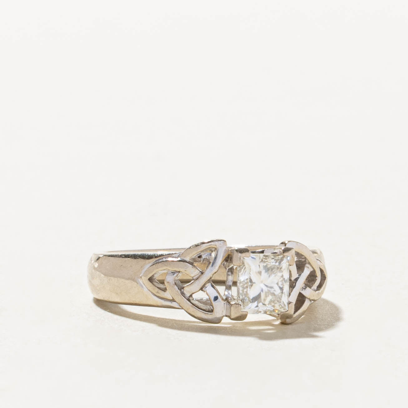 14k Princess Cut Diamond Celtic Ring | 0.60ct SI1 I | SZ 5.75