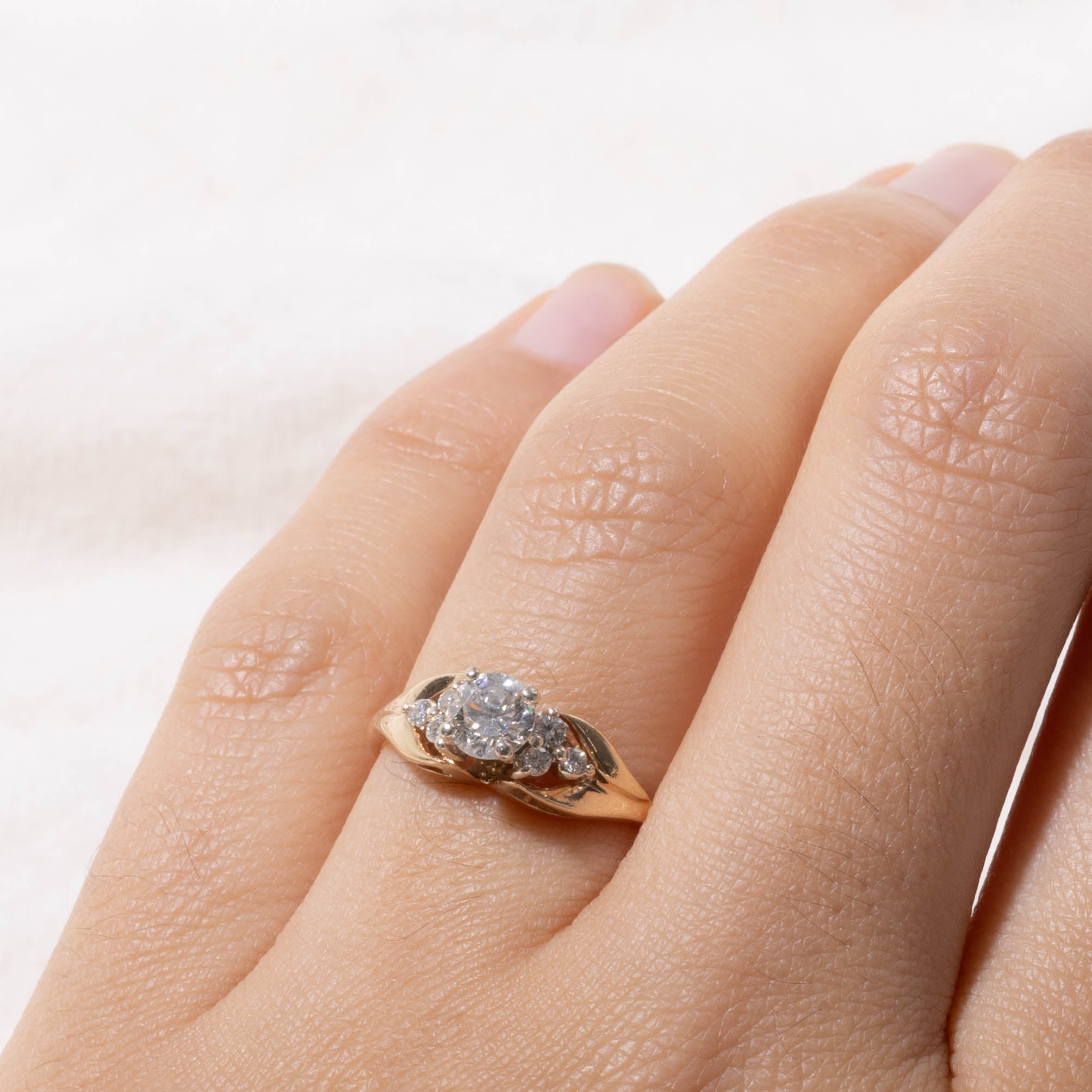 14k Diamond Cluster Accented Ring | 0.44ct SI1 I/J, 0.09ctw | SZ 5.5