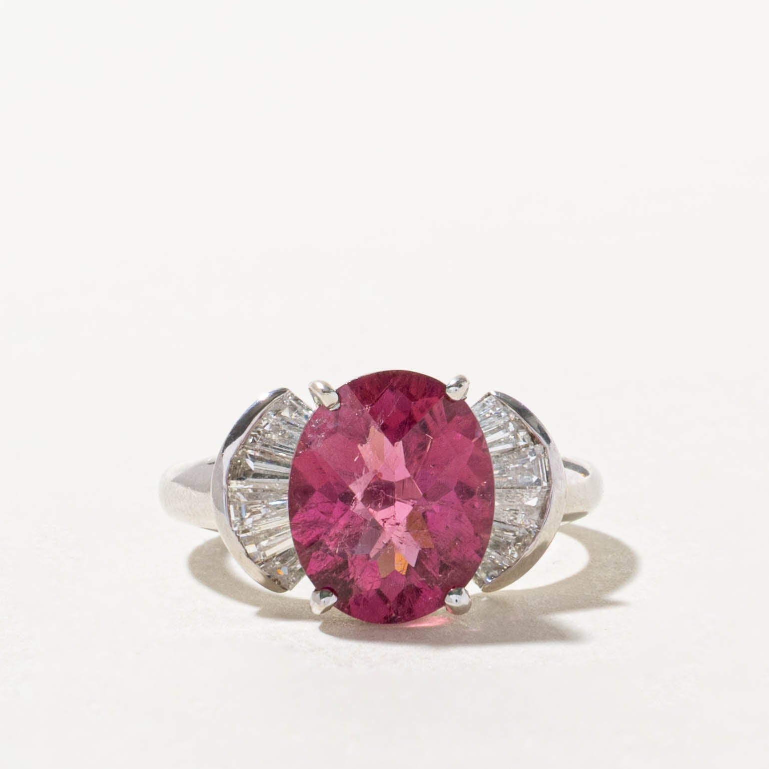 18k Pink Tourmaline & Diamond Accented Ring | 3.5ct, 0.4ctw | SZ 6.75