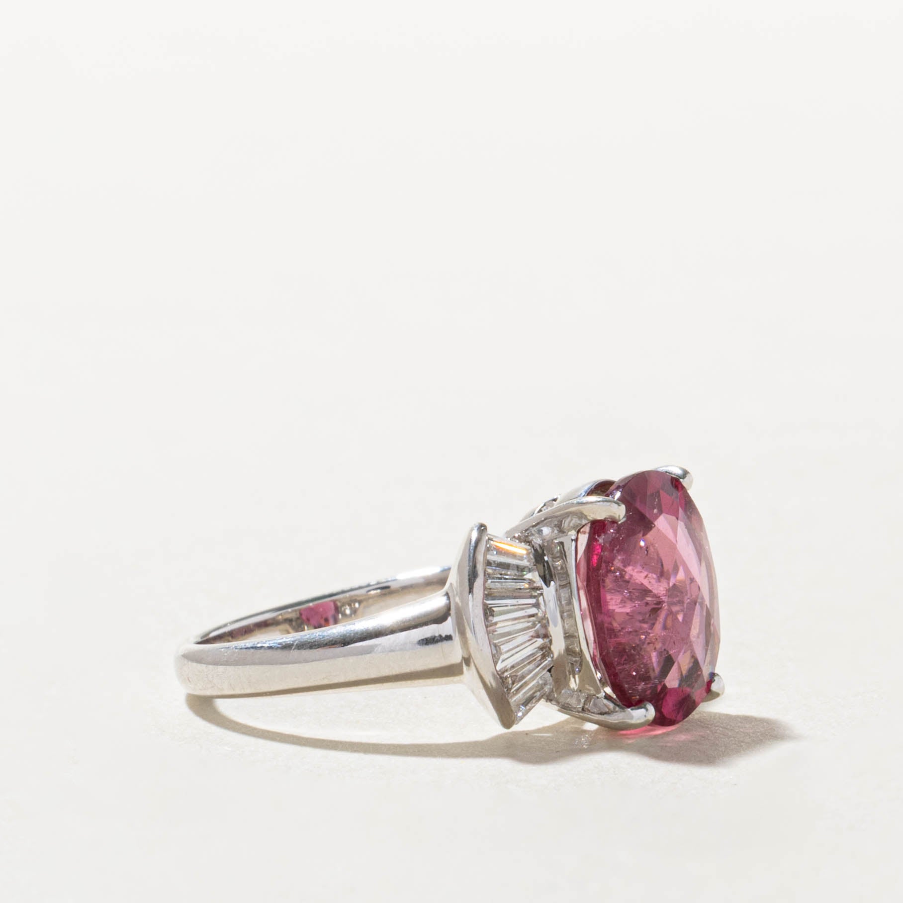 18k Pink Tourmaline & Diamond Accented Ring | 3.5ct, 0.4ctw | SZ 6.75