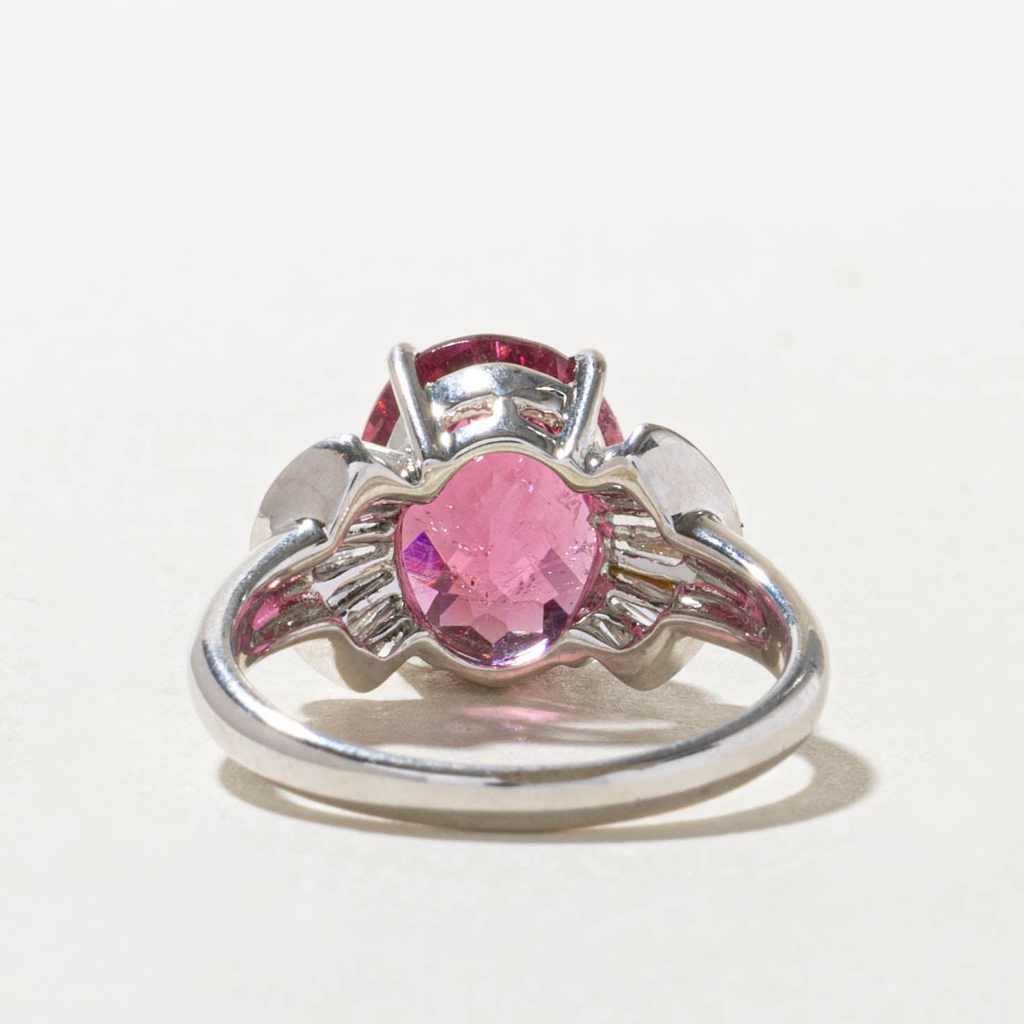 18k Pink Tourmaline & Diamond Accented Ring | 3.5ct, 0.4ctw | SZ 6.75