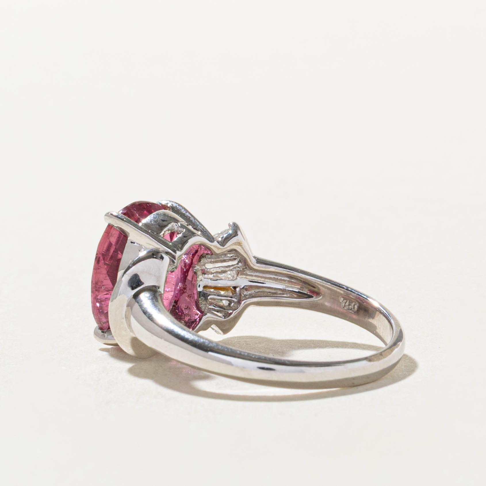 18k Pink Tourmaline & Diamond Accented Ring | 3.5ct, 0.4ctw | SZ 6.75