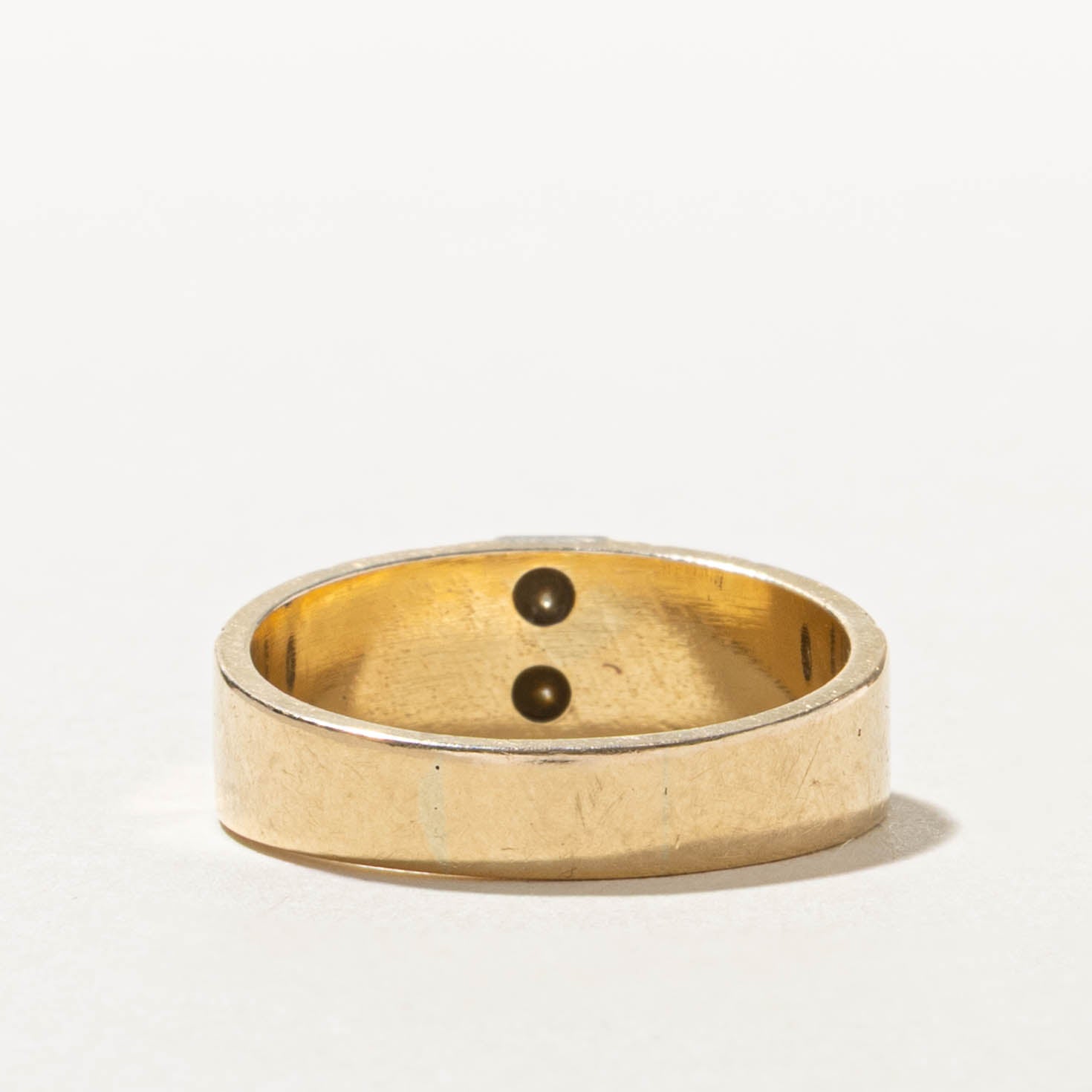 10k Two Stone Diamond Engraved Band | 0.1ctw | SZ 8.5