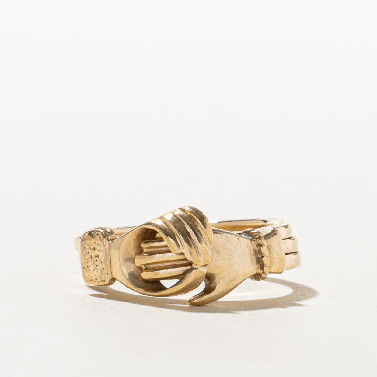 Antique 10k Gold Interlocking Gimmel Ring | SZ 6.25