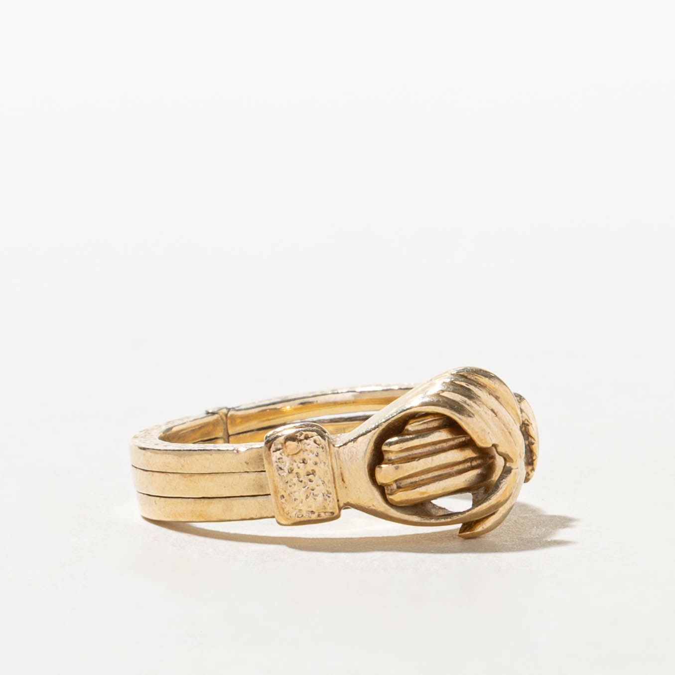 Antique 10k Gold Interlocking Gimmel Ring | SZ 6.25