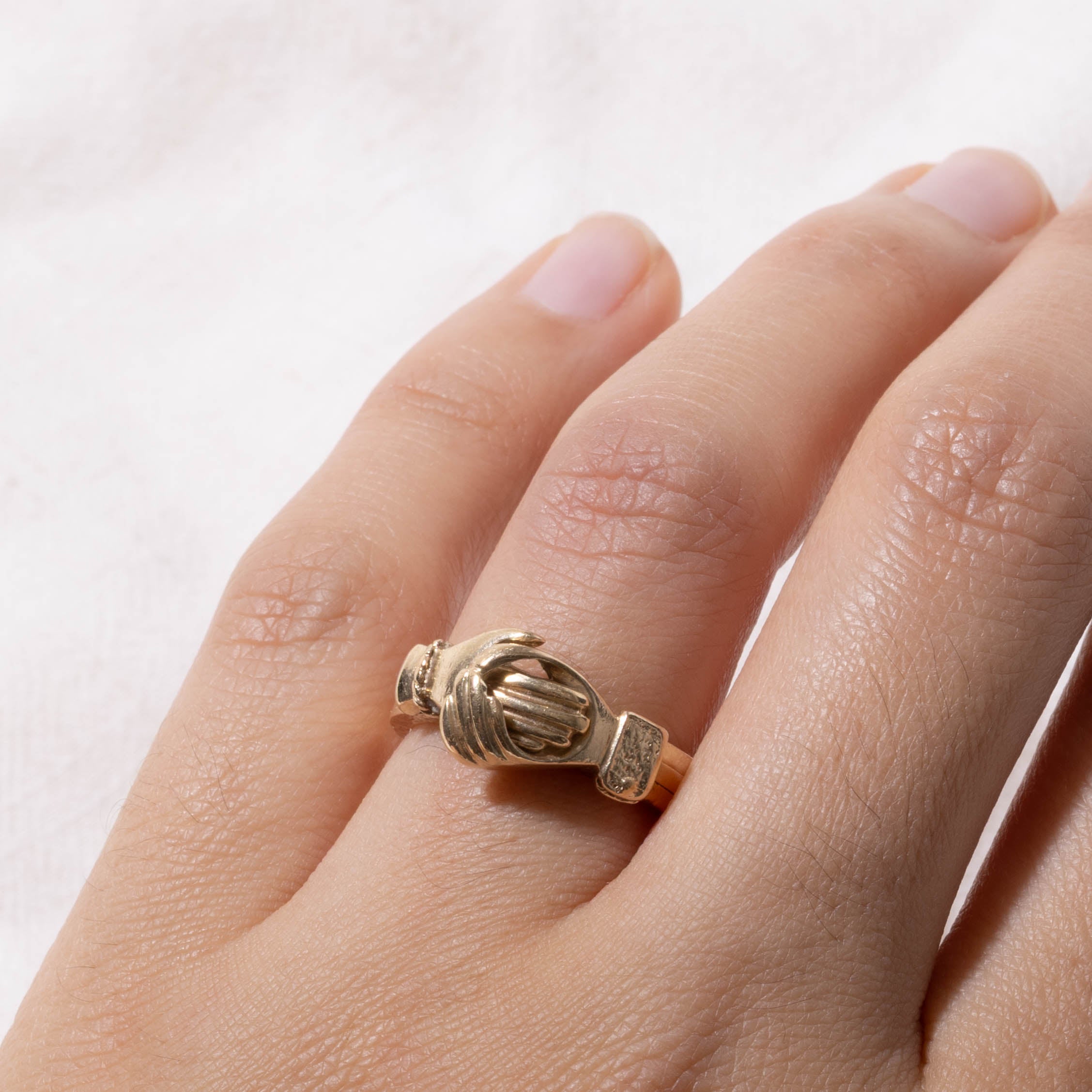 Antique 10k Gold Interlocking Gimmel Ring | SZ 6.25